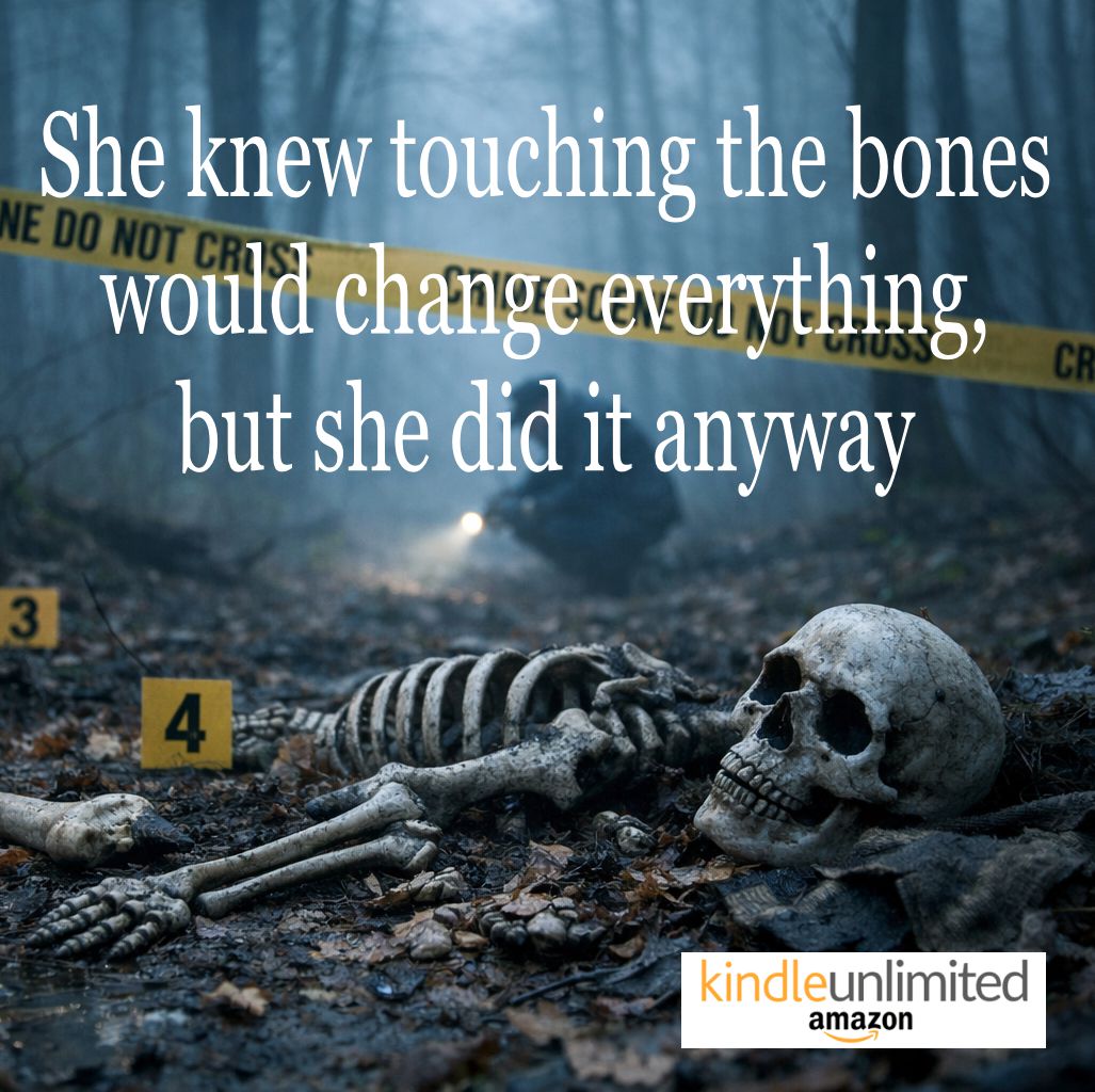 Author Dawn Merriman Facebook ad: MESSAGE in the BONES: Psychic suspense murder mystery…