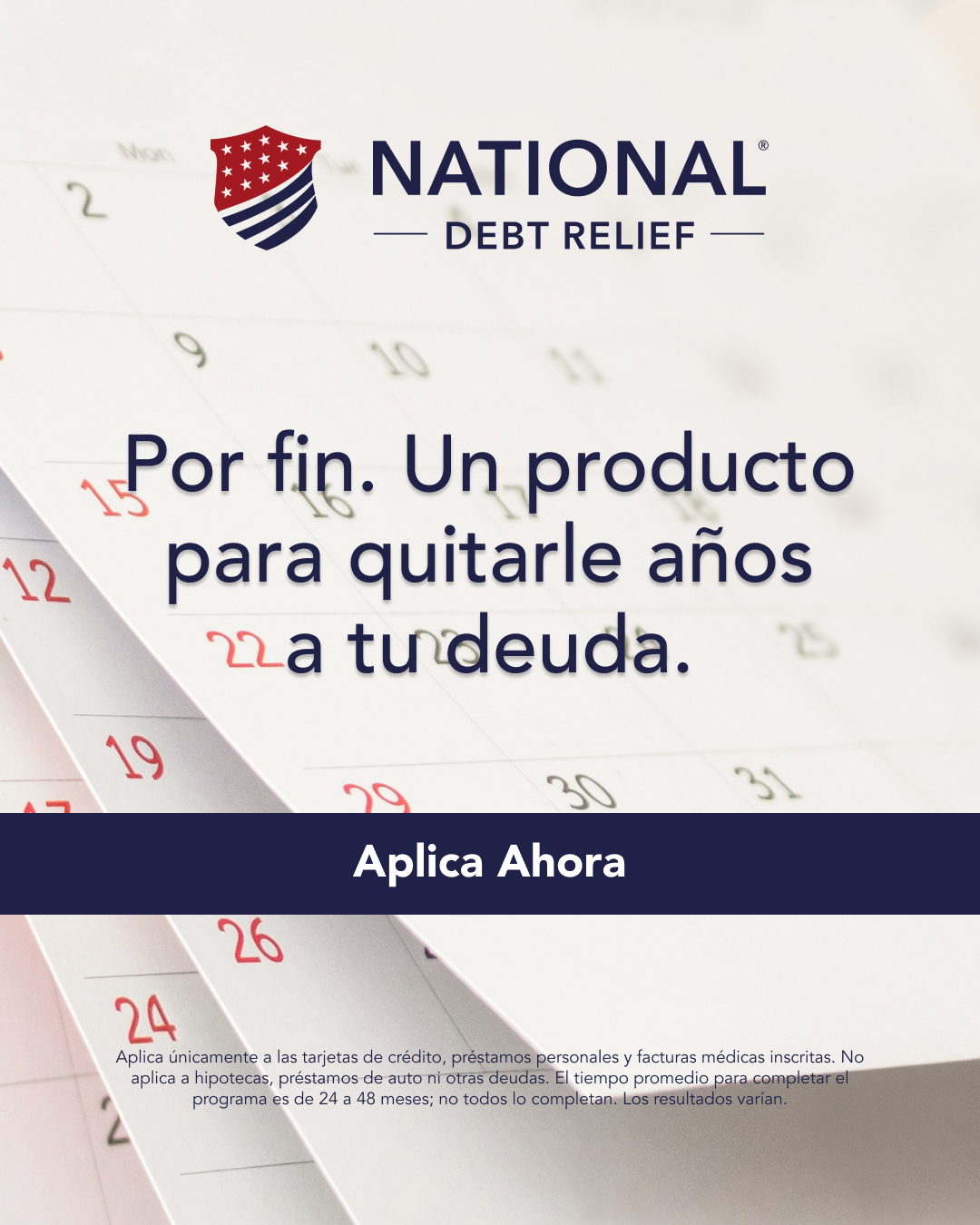 National Debt Relief Facebook ad