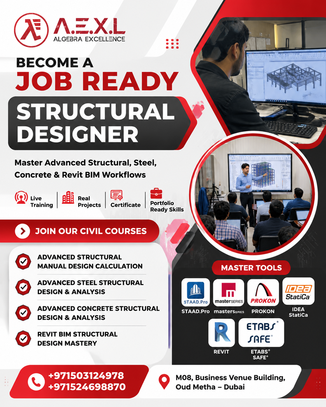 Algebra Excellence Facebook ad: Become a Job-Ready Structural Designer