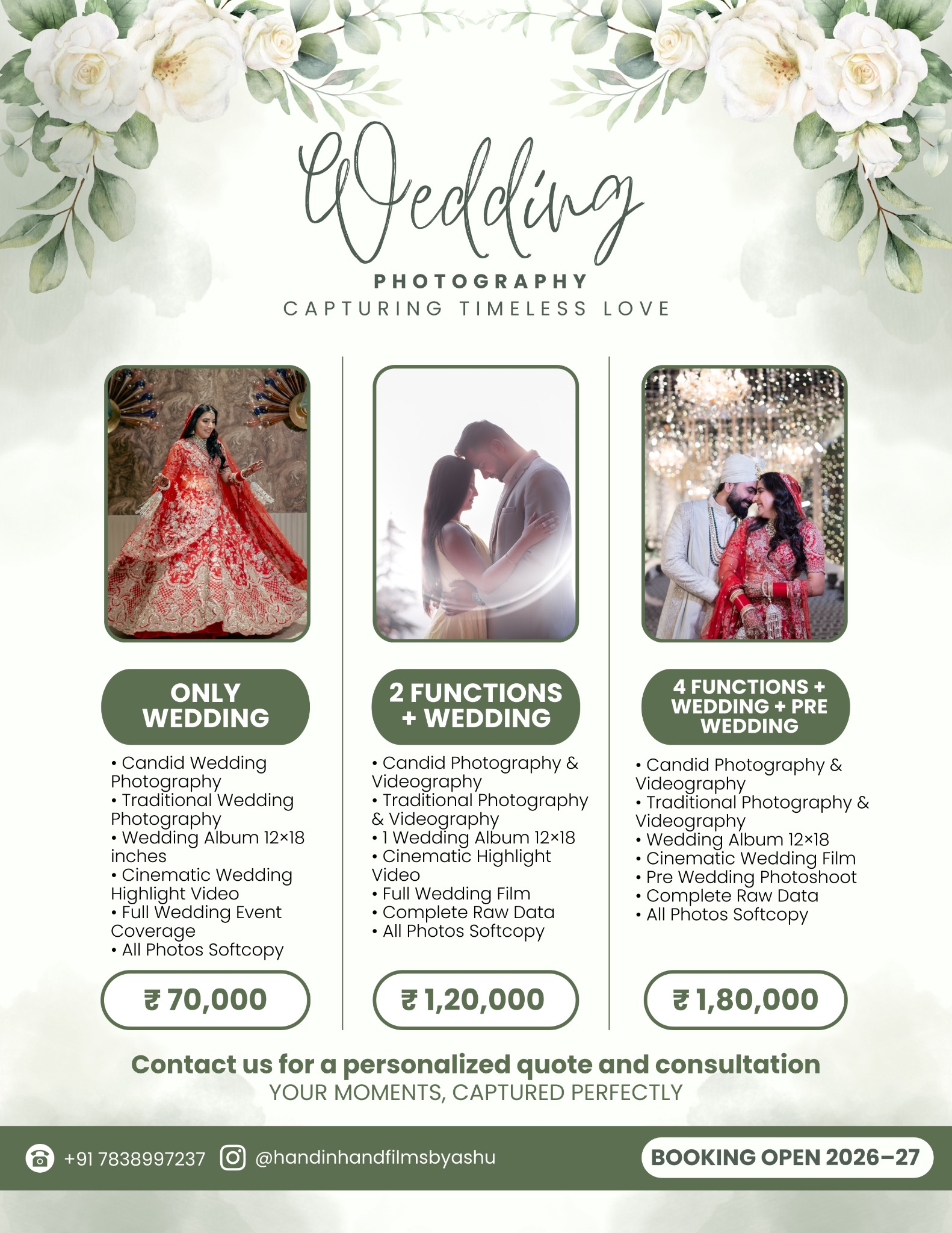 Hand in hand Facebook ad: Make Your Wedding Memories Timeless