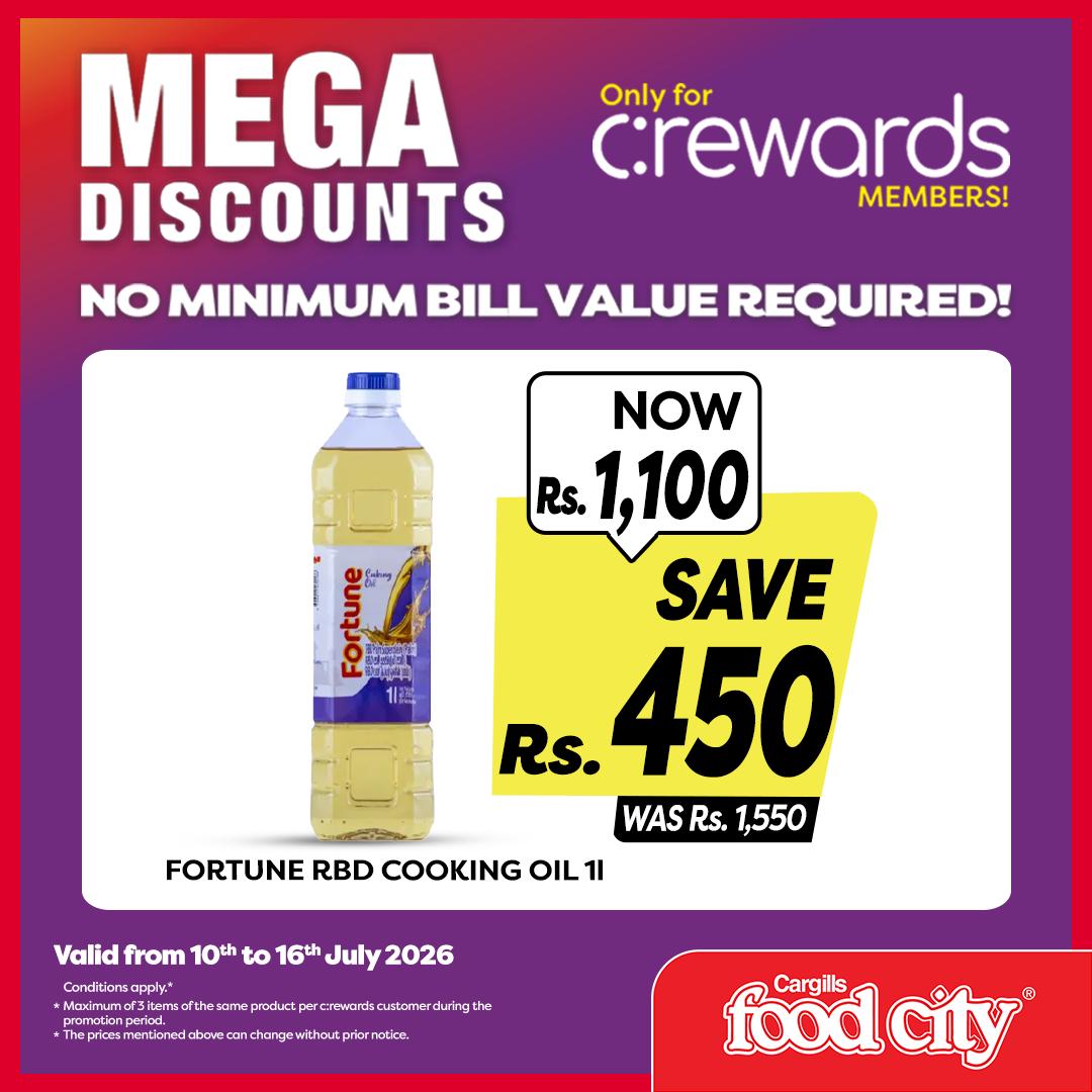 Cargills Food City Facebook ad: Enjoy mega discounts exclusively for c:rewards members!