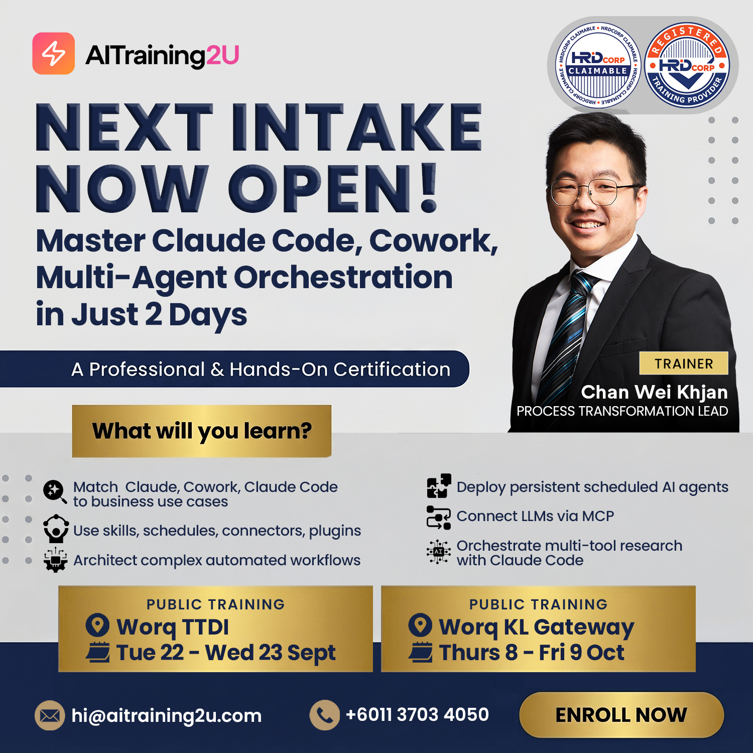 AITraining2U Facebook ad: Claude AI Advanced Program That Replaces Entire Workflows