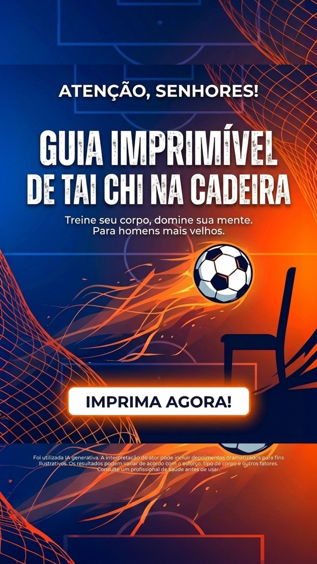 Muscle Charge Facebook ad: Chair Tai Chi para homens a partir dos 50.