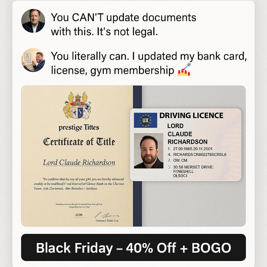 Prestige Titles UK Facebook ad: The Perfect Gift