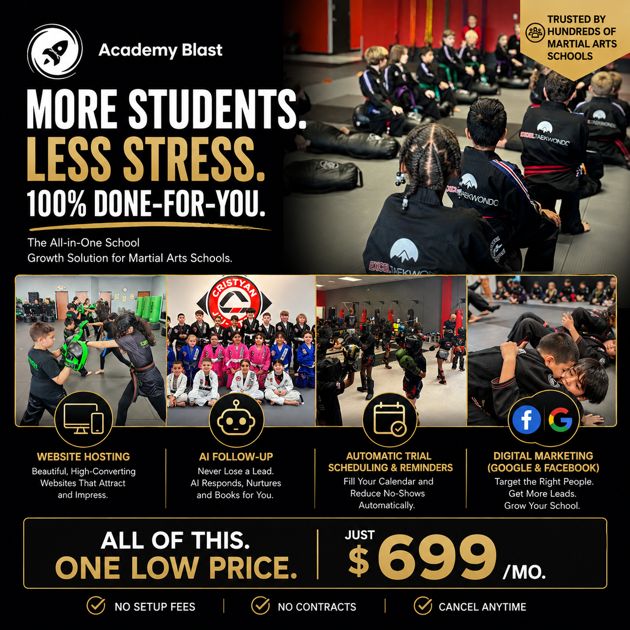 Academy Blast Facebook ad from Aug 5, 2026