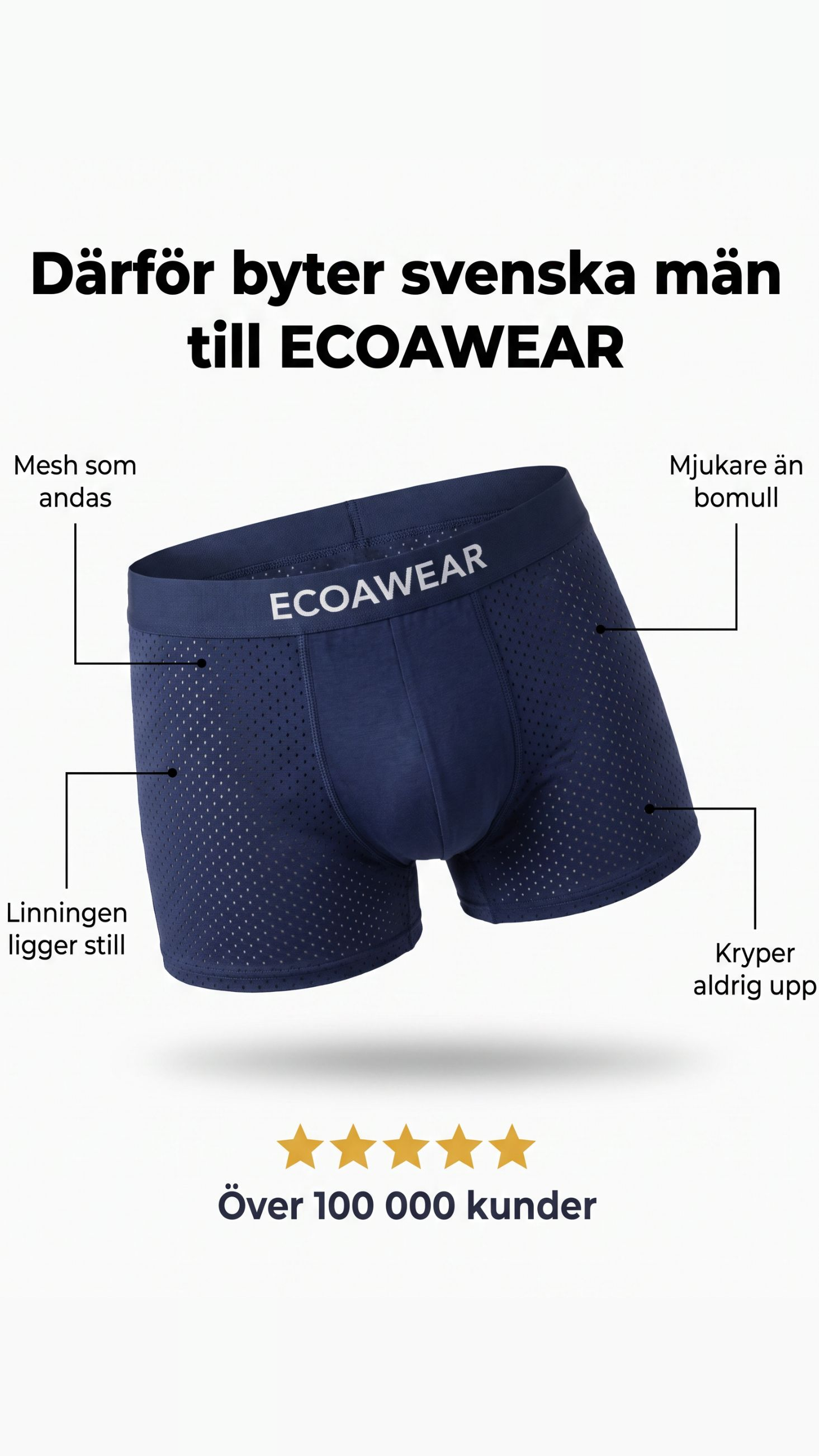 Ecoawear Komfort Facebook ad: SISTA CHANSEN: Köp 5, få 7 GRATIS.