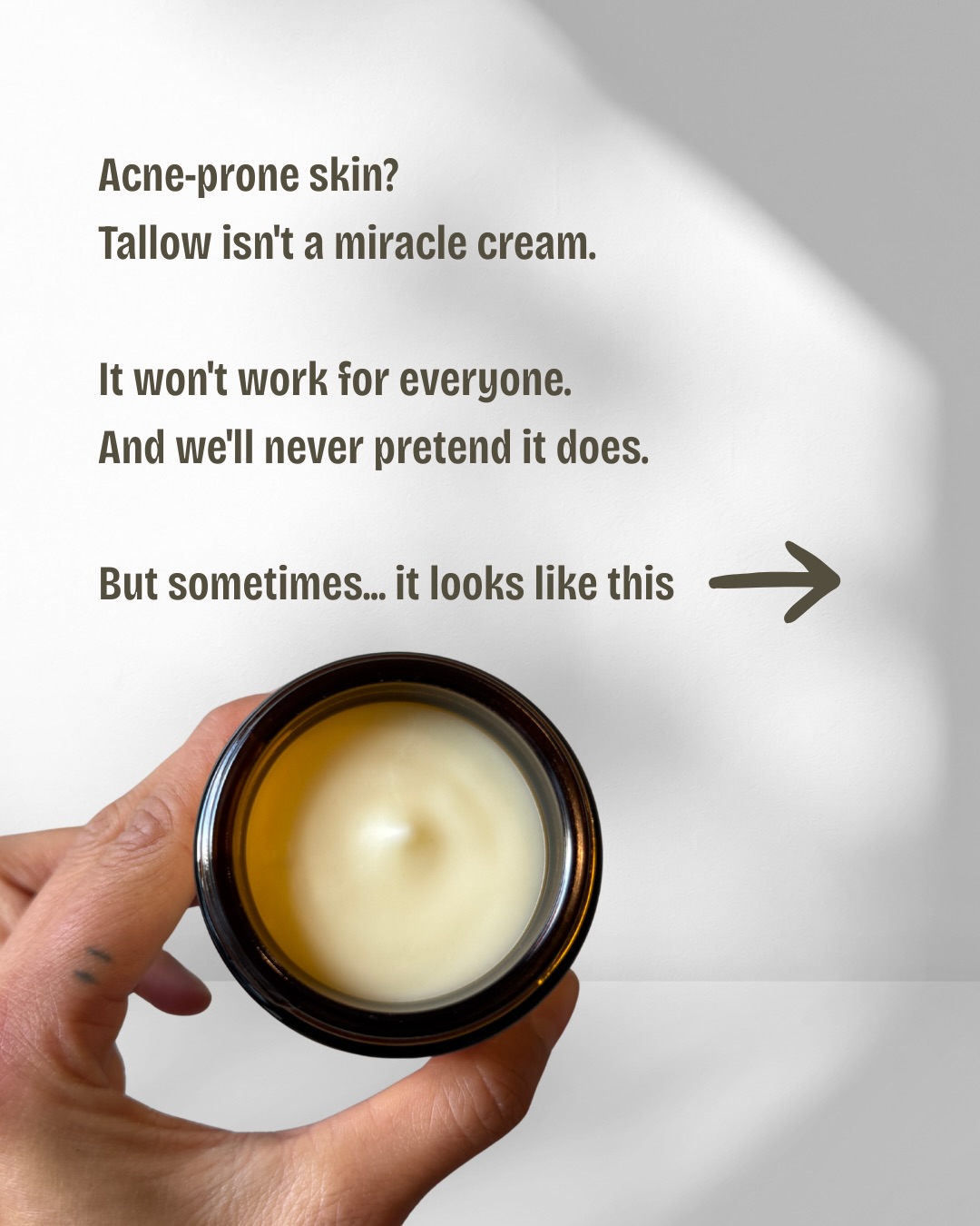 PíFū Tallow Facebook ad: If you have acne-prone skin, we completely understand…