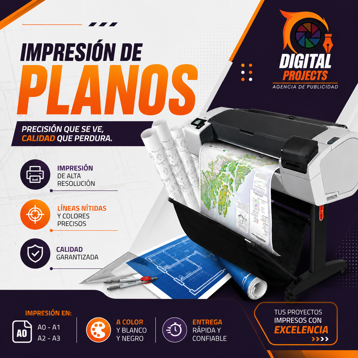 Digital Proyects M.Y Agencia de publicidad Facebook ad: Impresión de Planos de Alta Precisión