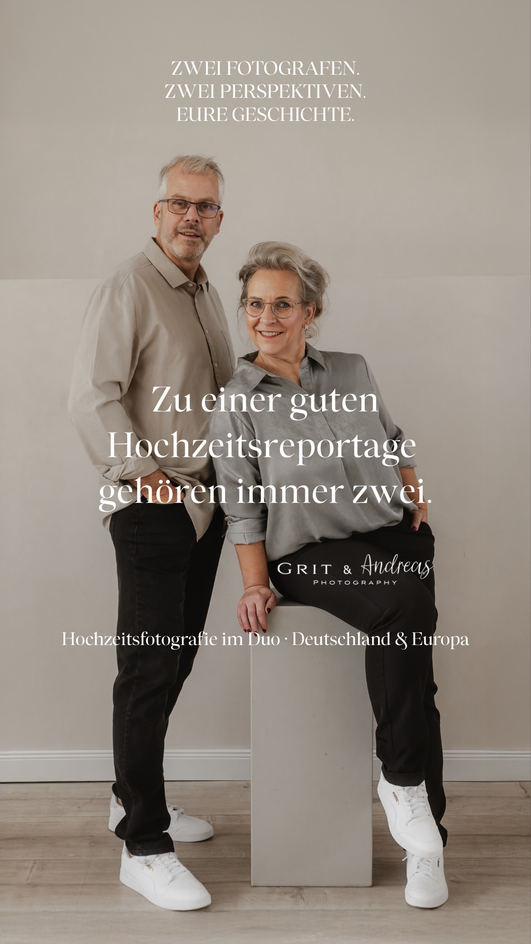 Grit & Andreas Photography Facebook ad: Zwei Fotografen. Eine echte Geschichte.