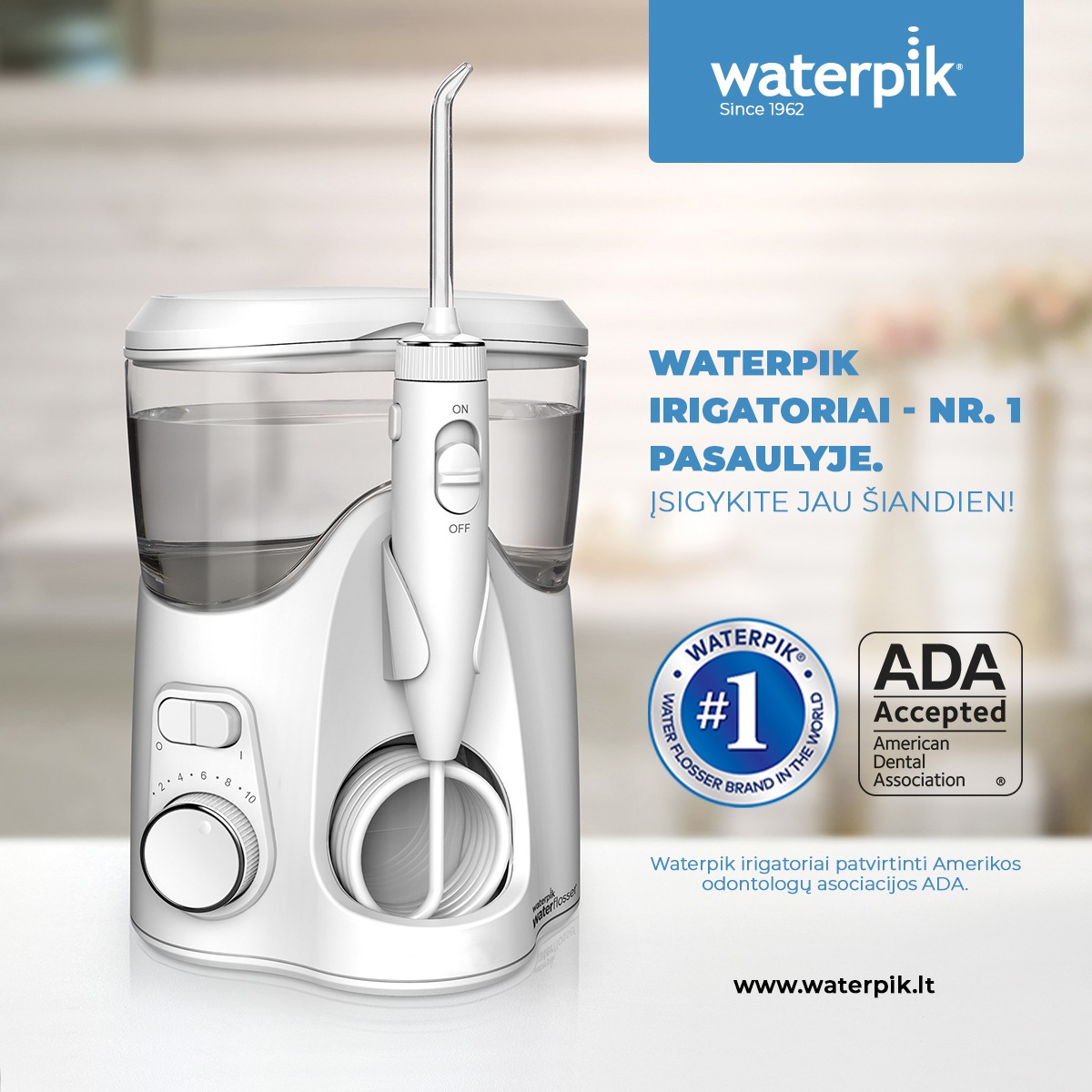 Waterpik.lt Facebook ad: Nemokamas pristatymas visoje Lietuvoje!