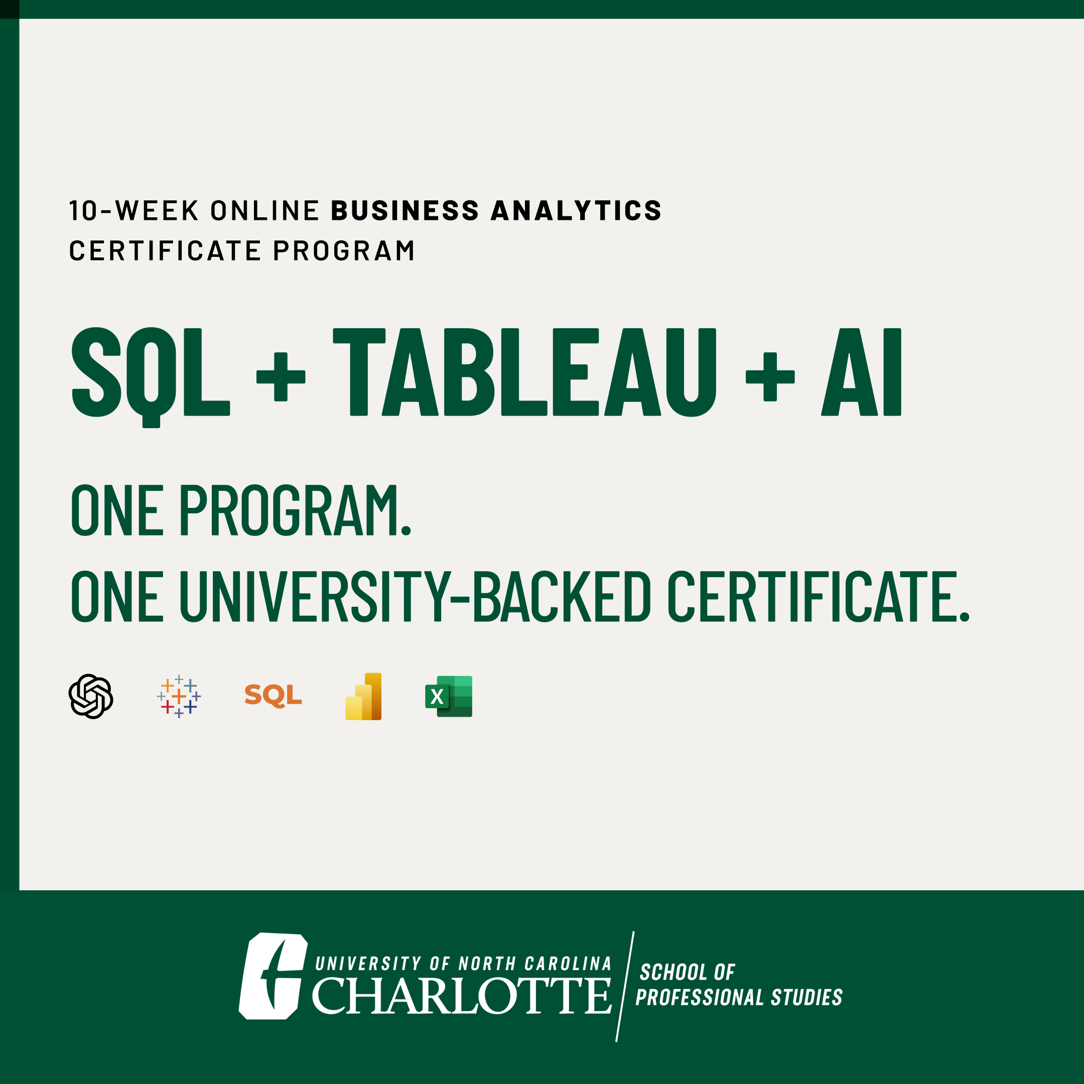 UNC Charlotte School of Professional Studies Facebook ad