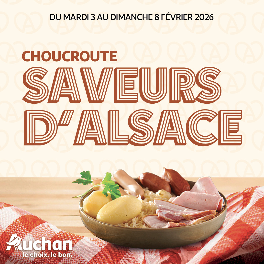 Auchan Facebook ad: Faites le plein de saveurs alsaciennes avec notre…