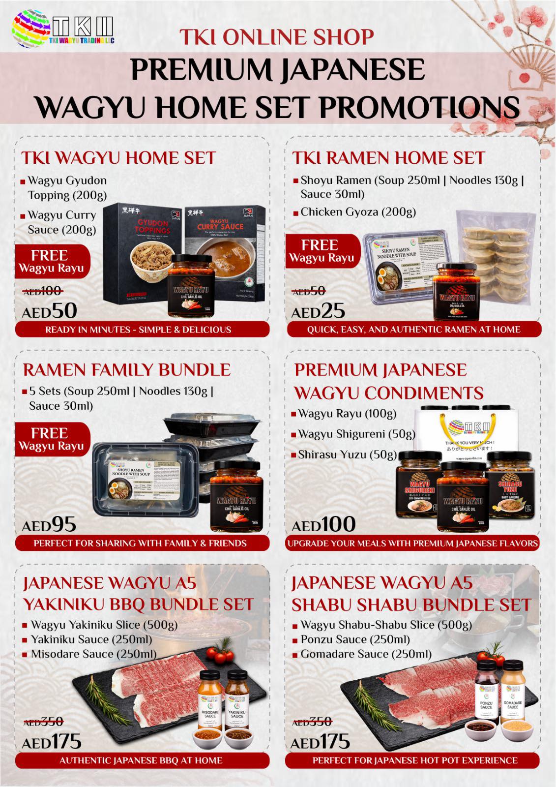 TKI Trading Dubai Facebook ad: JAPANESE A5 WAGYU ONLINE SHOP UAE