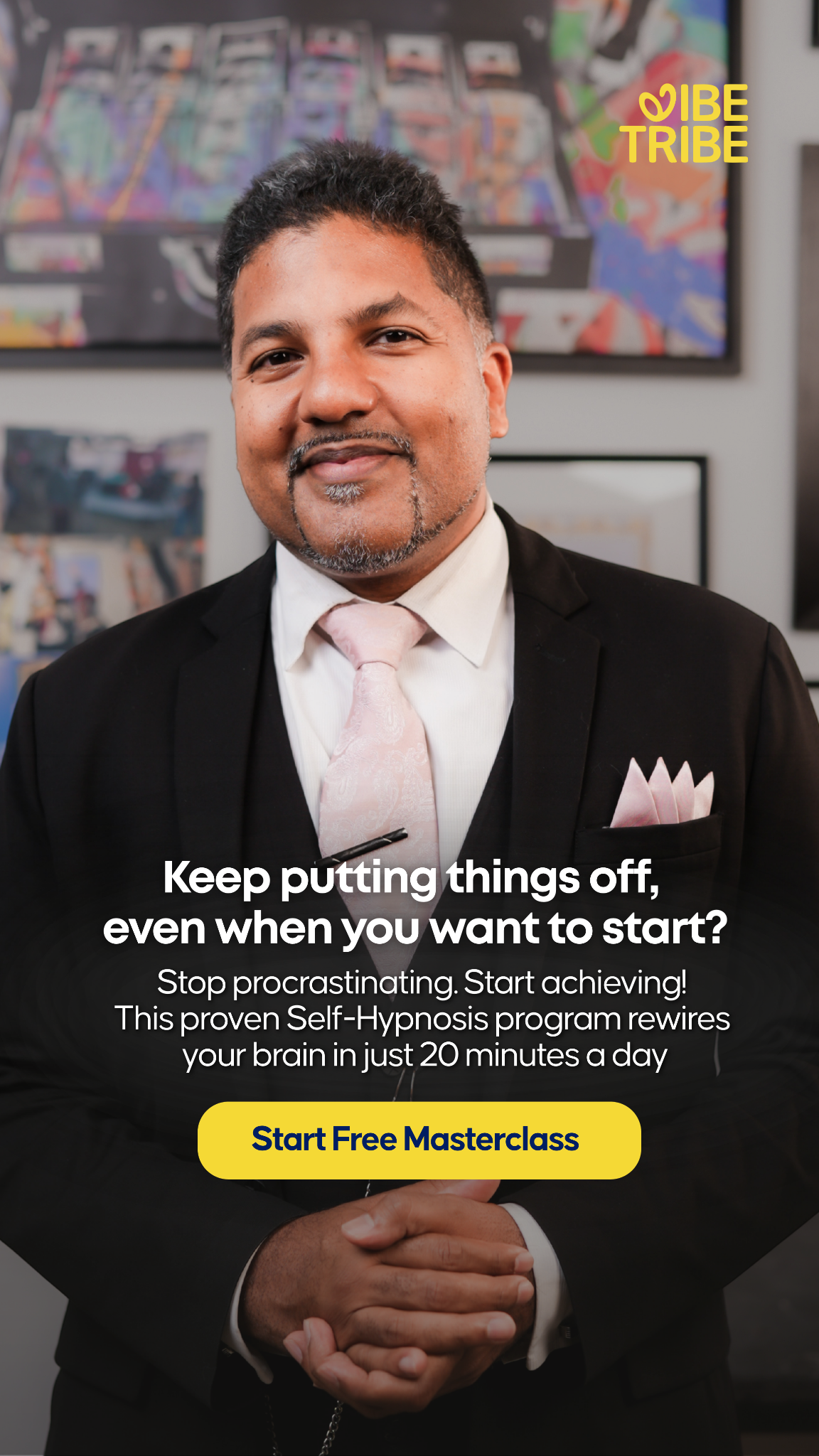 Vibe Tribe Facebook ad: Retrain Your Brain in 20 Minutes a Day