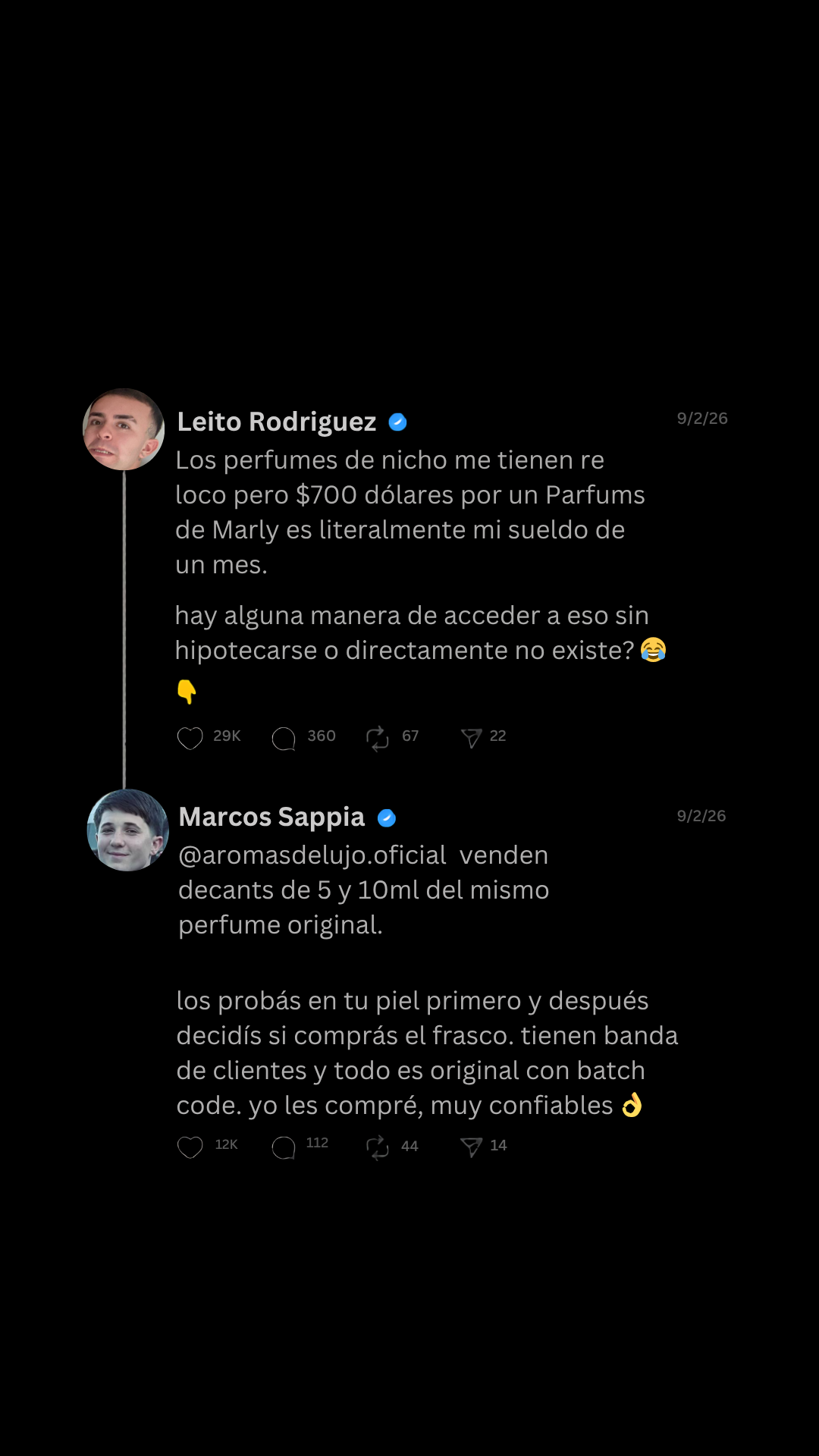 Aromas de Lujo Facebook ad: Deja de tirar tu plata a la basura…