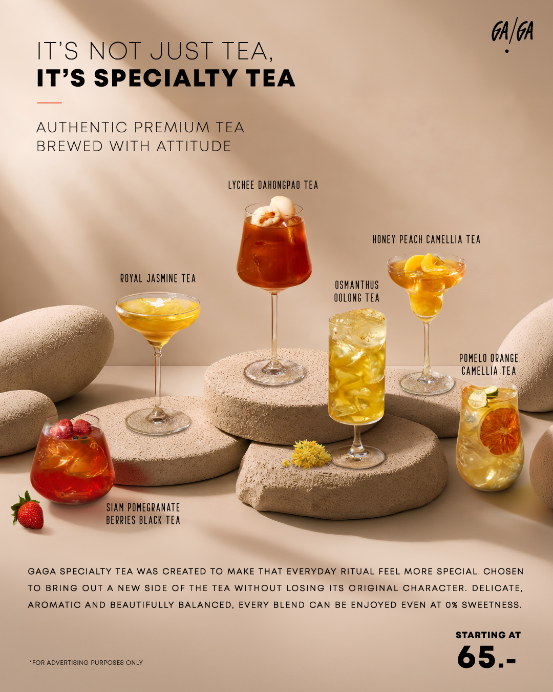 GAGA • Attitude In A Cup Facebook ad: สำหรับ GAGA นี่ไม่ใช่แค่ชาทั่วไป แต่คือ Specialty Tea!