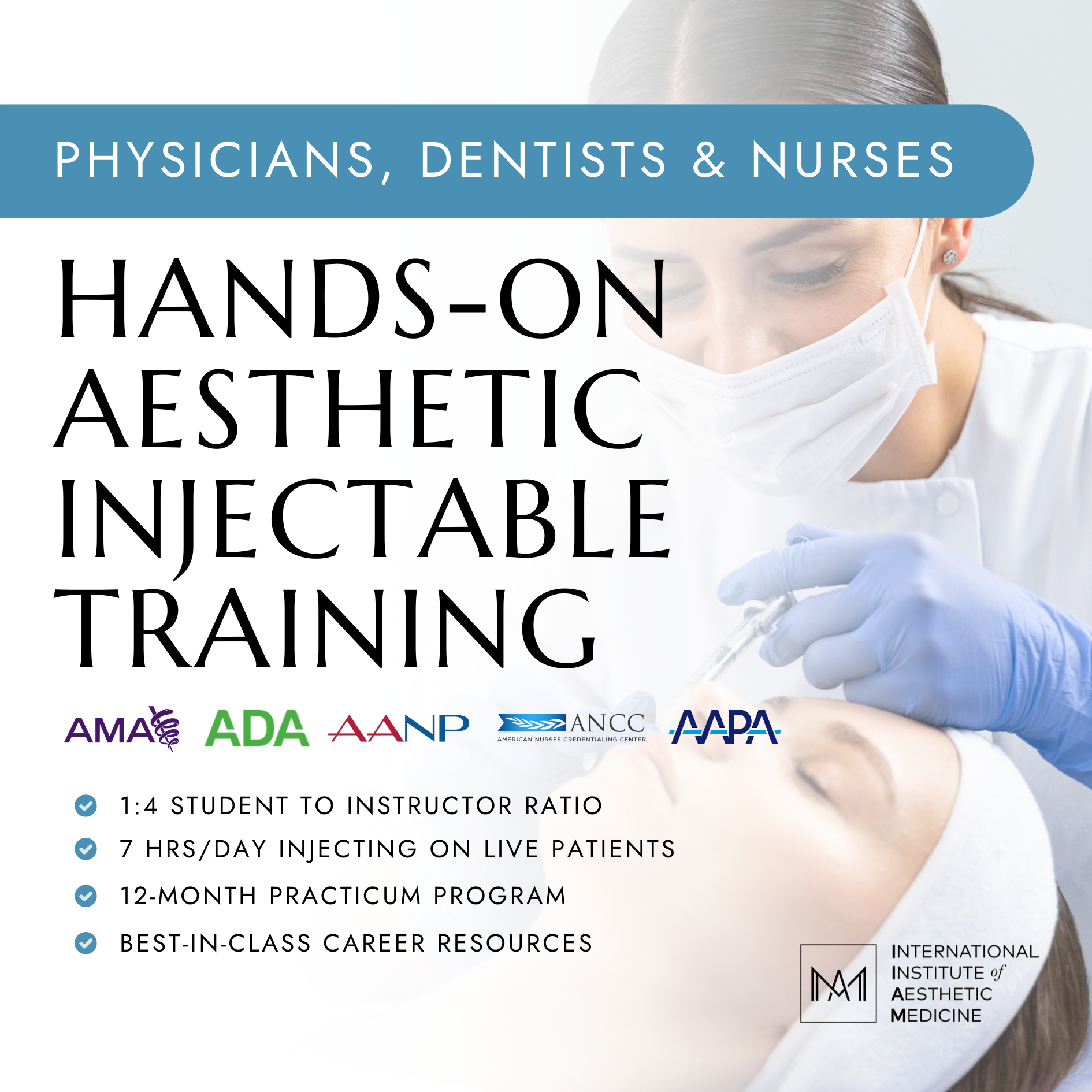 International Institute of Aesthetic Medicine Facebook ad from Apr 10, 2026