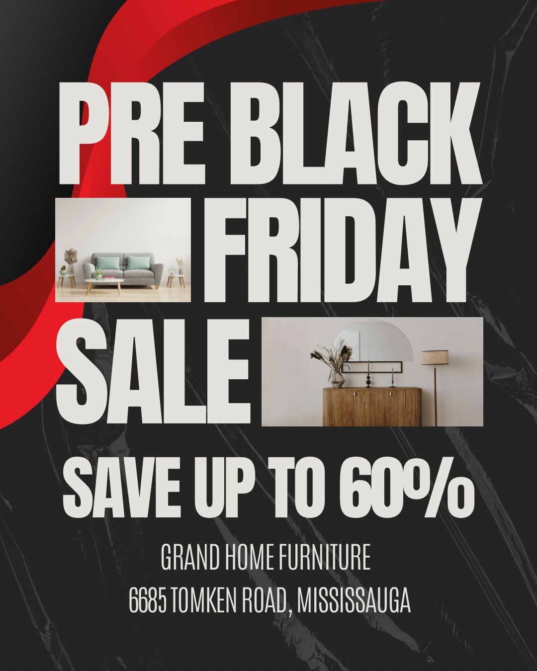Grand Home Furniture Facebook ad: Pre-Black Friday Furniture Sale is ON at Grand…