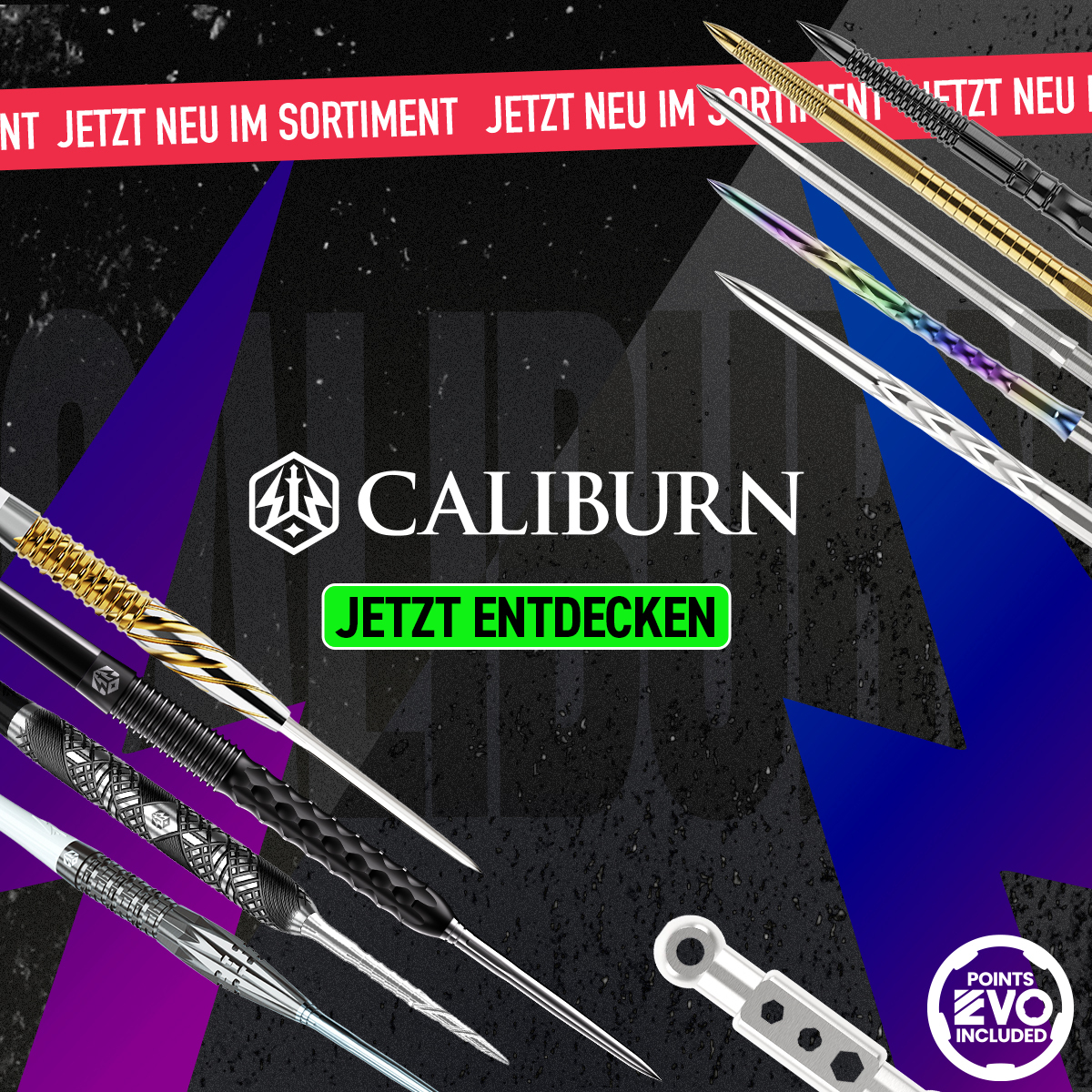 DartSturm Facebook ad: Caliburn Darts und Zubehör jetzt bei DartSturm entdecken…