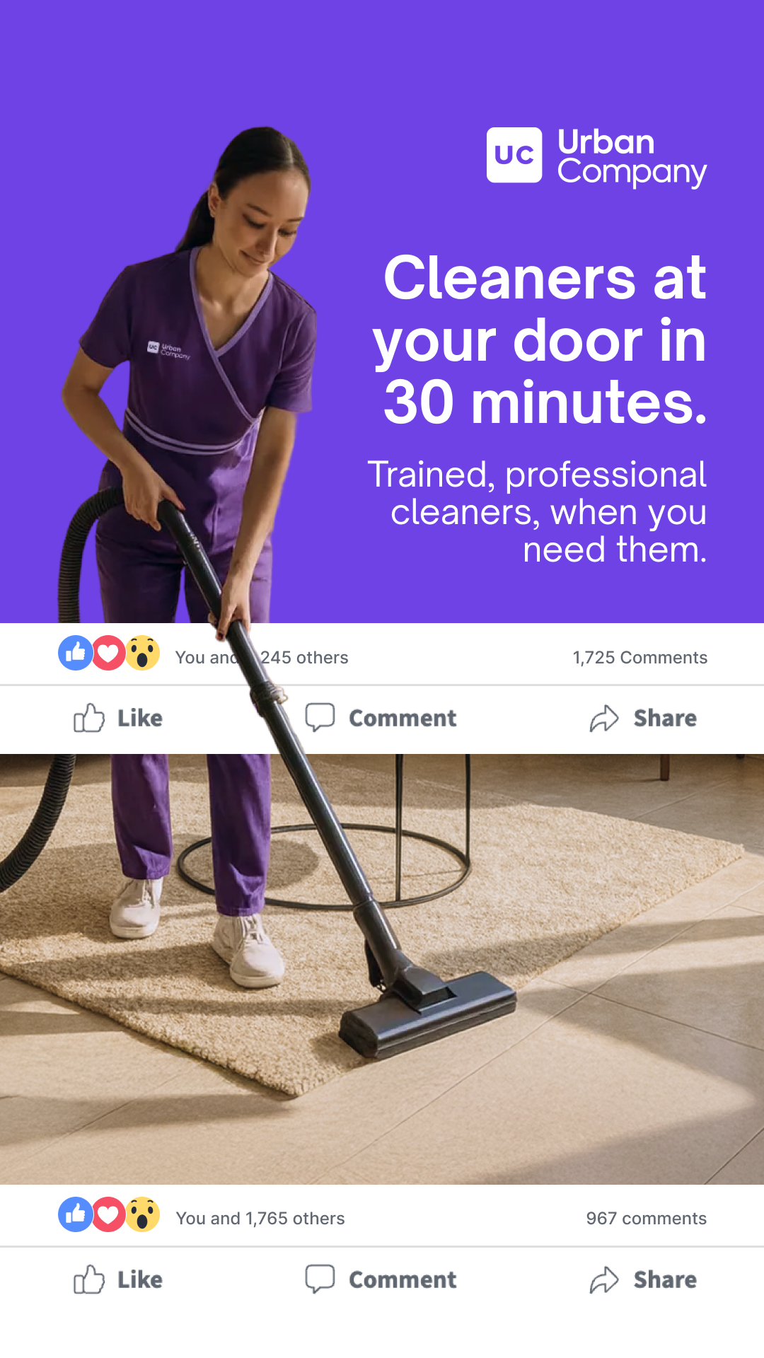 Urban Company UAE Facebook ad from Jul 7, 2026