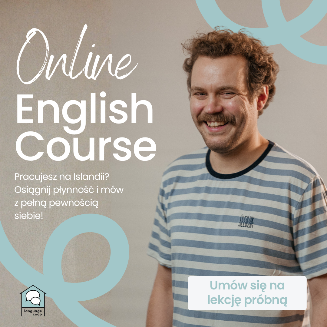 Language Coop Facebook ad: Angielski Online na Islandii