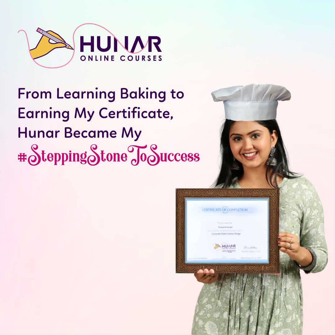 Hunar Online Courses Facebook ad: Learn 55+ govt.