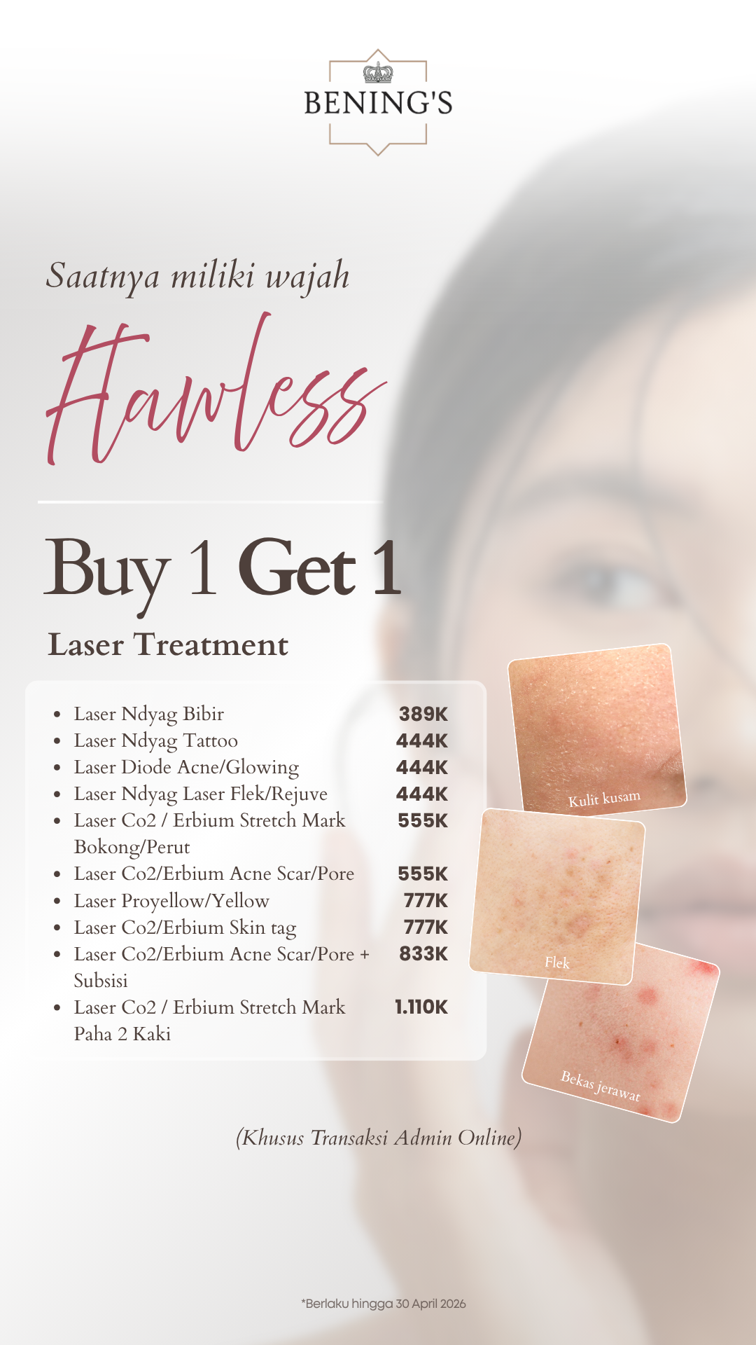 Beningsclinicsolo Facebook ad from Apr 21, 2026