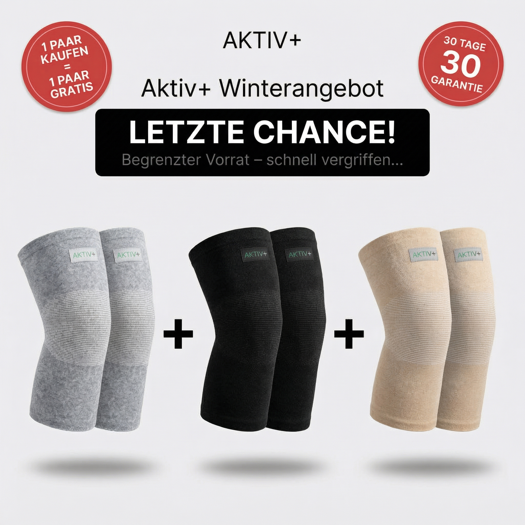Aktiv+ Facebook ad: +30.000 entlastete Knie