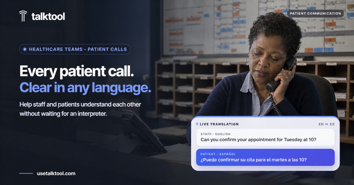 TalkTool - Real-Time Call Translations Facebook ad: AI Phone Call Translation for Businesses | TalkTool