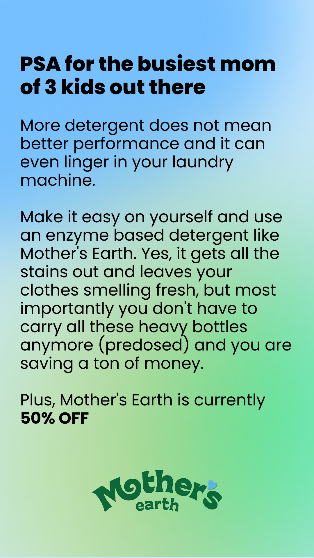Mothers Earth Facebook ad