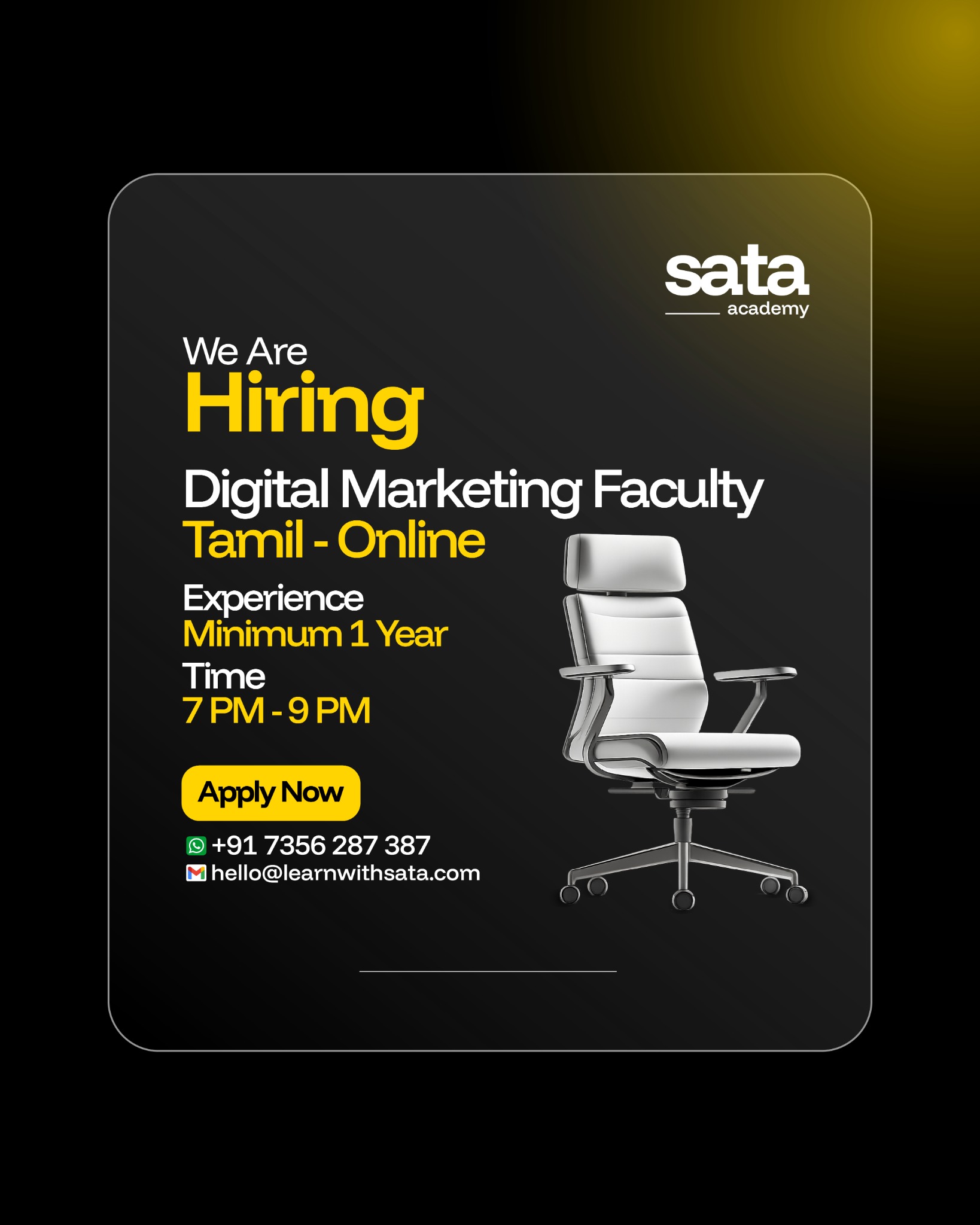 Sata Digital Marketing Academy Facebook ad from Jan 30, 2026