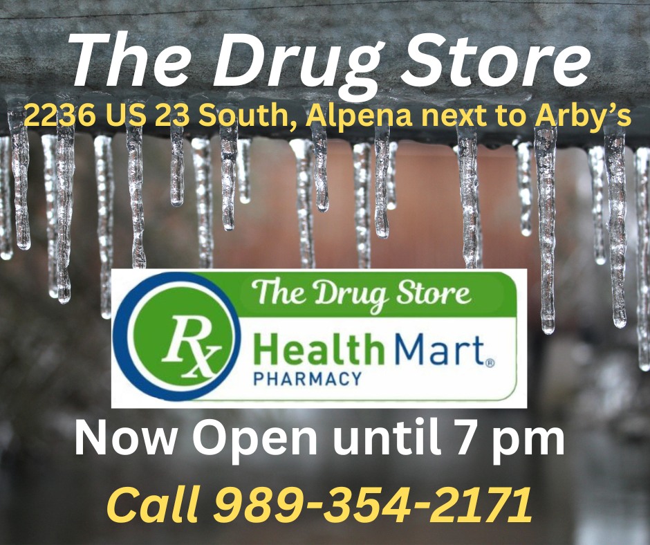 The Drug Store Alpena Michigan Facebook ad: Great News, Alpena!