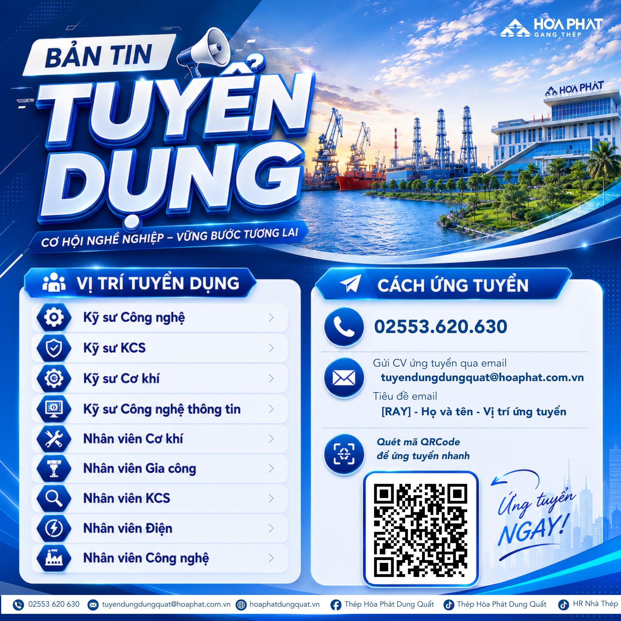 Thép Hòa Phát Dung Quất Facebook ad: TUYỂN DỤNG HÔM NAY, GIA NHẬP CÔNG TY…