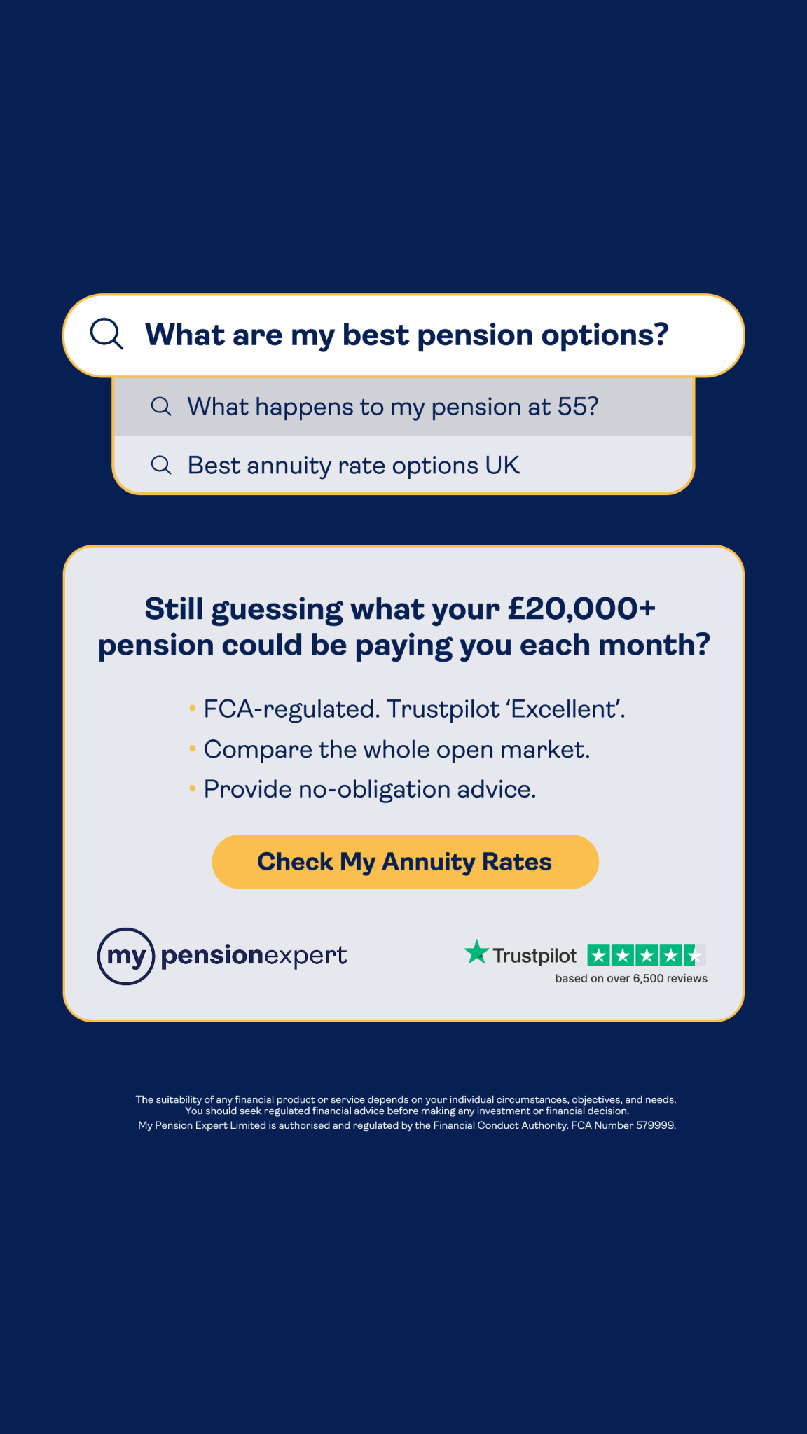 My Pension Expert Facebook ad from Mar 28, 2026