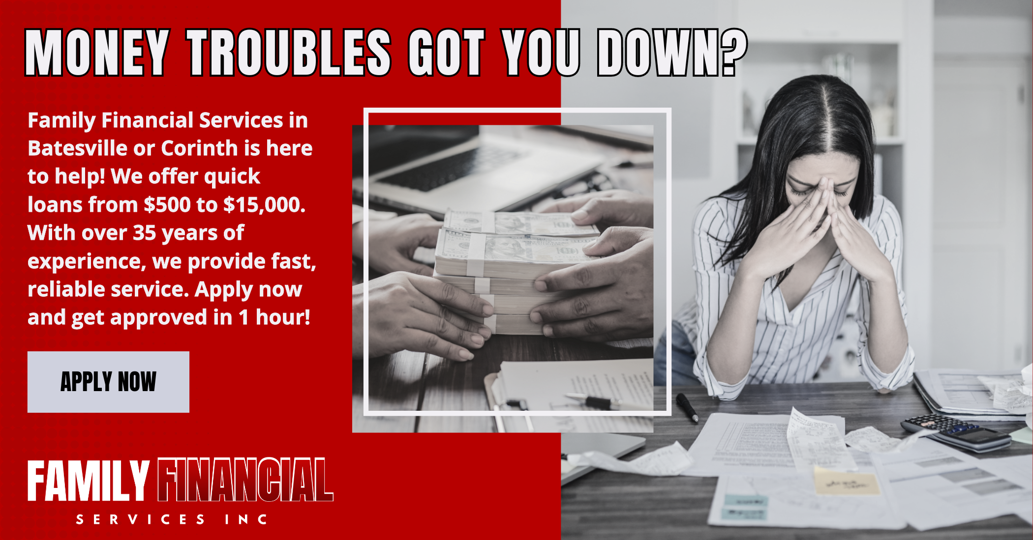 Family Financial Services, Inc. Facebook ad: Need Fast Cash?