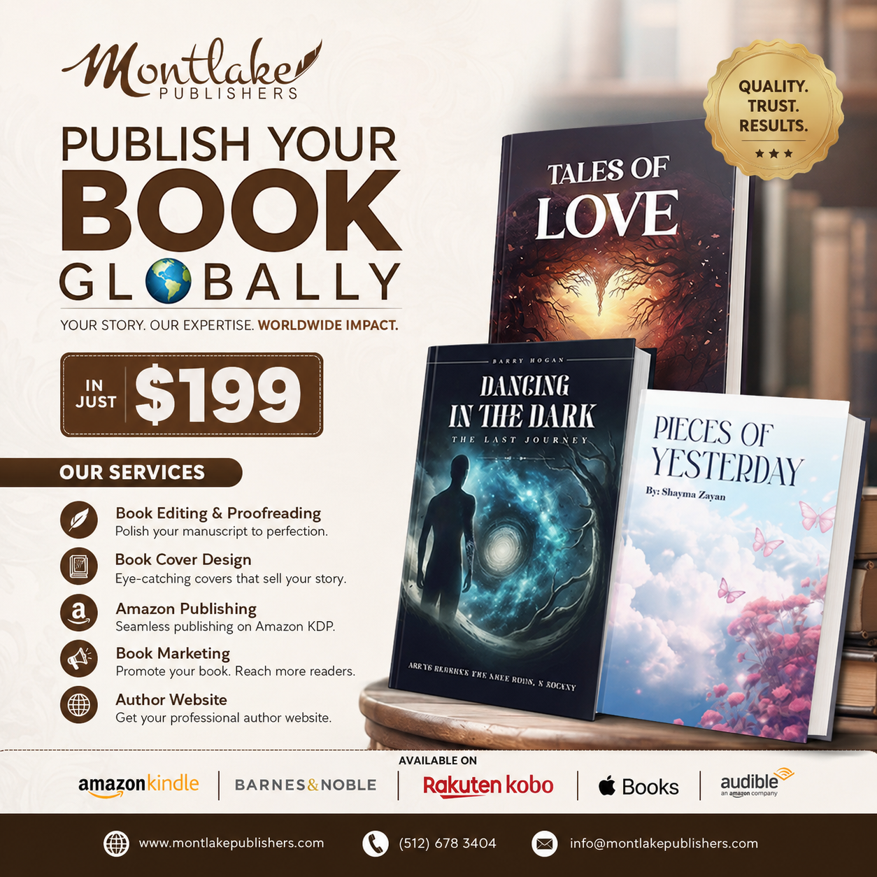 Montlake Publishers Facebook ad: Get Published Today