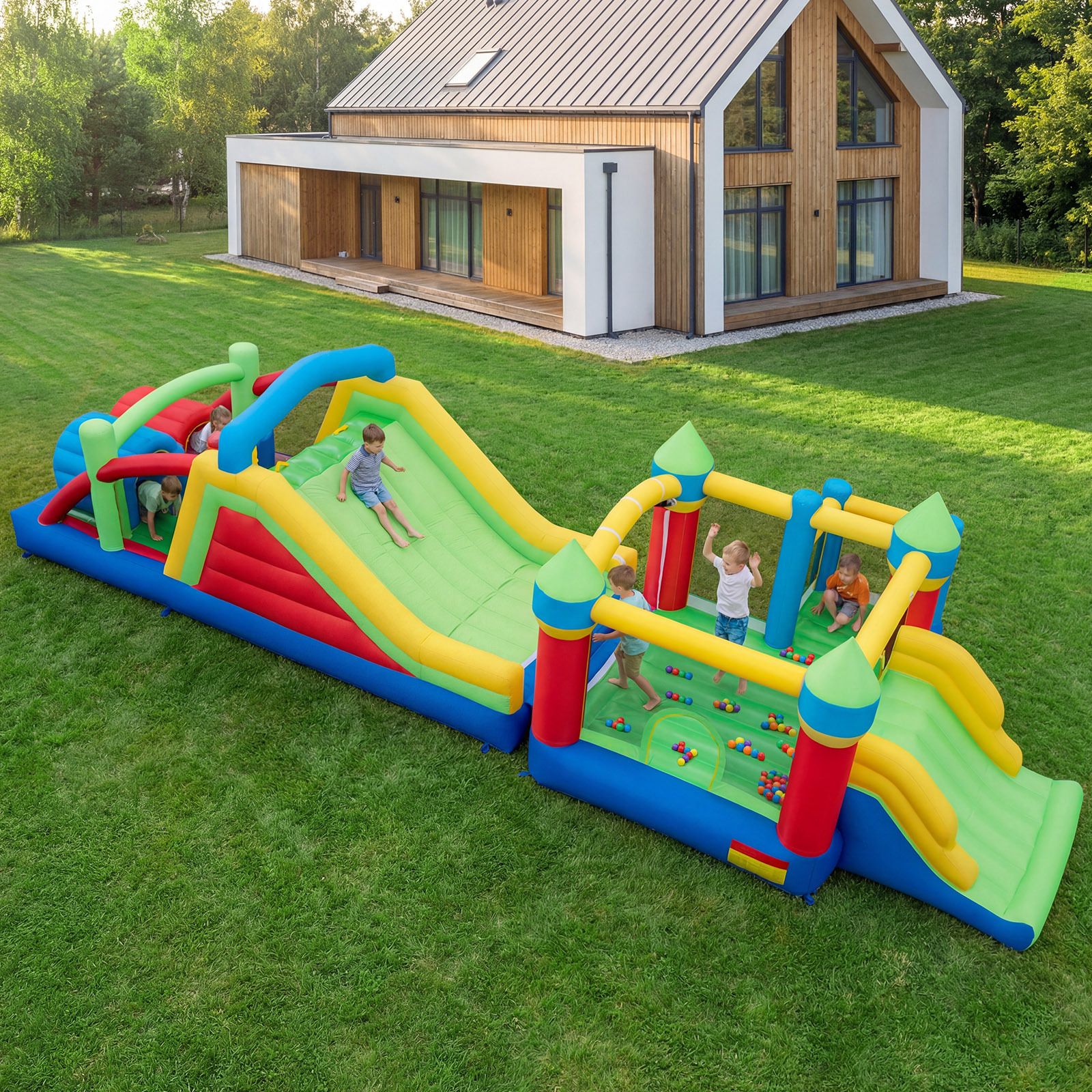 Costway UK Facebook ad: Our ultra-durable, tear-proof bounce house features dual…