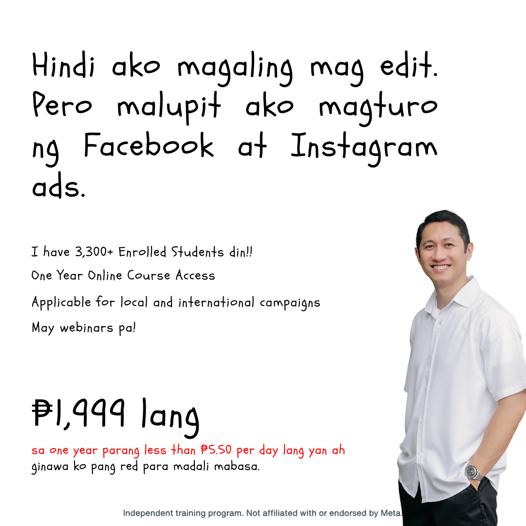 Si Andio Facebook ad: Learn Facebook & Instagram Ads for Only ₱1,999