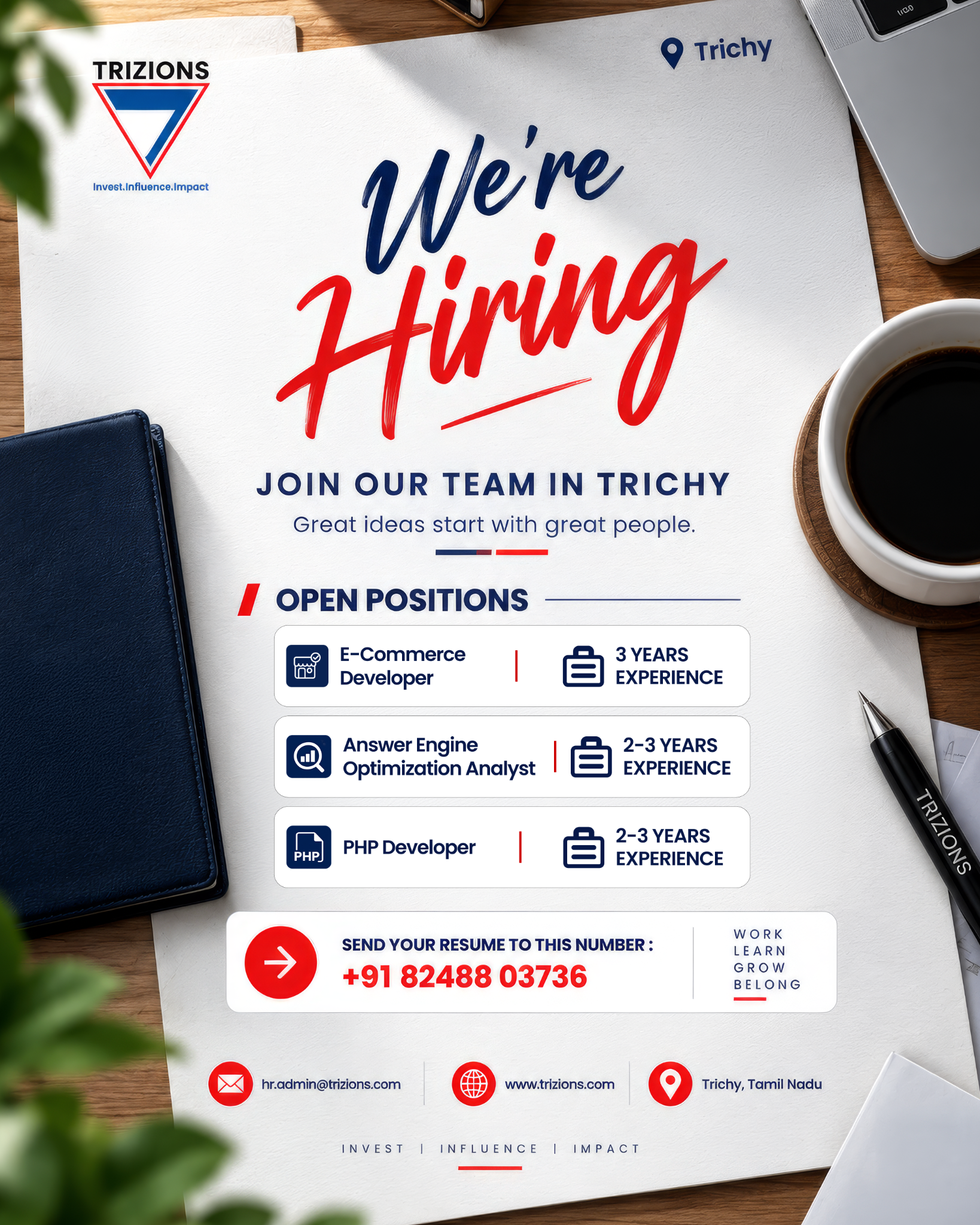 Trizions Management Consultancy Facebook ad: Your Expertise Starts Here