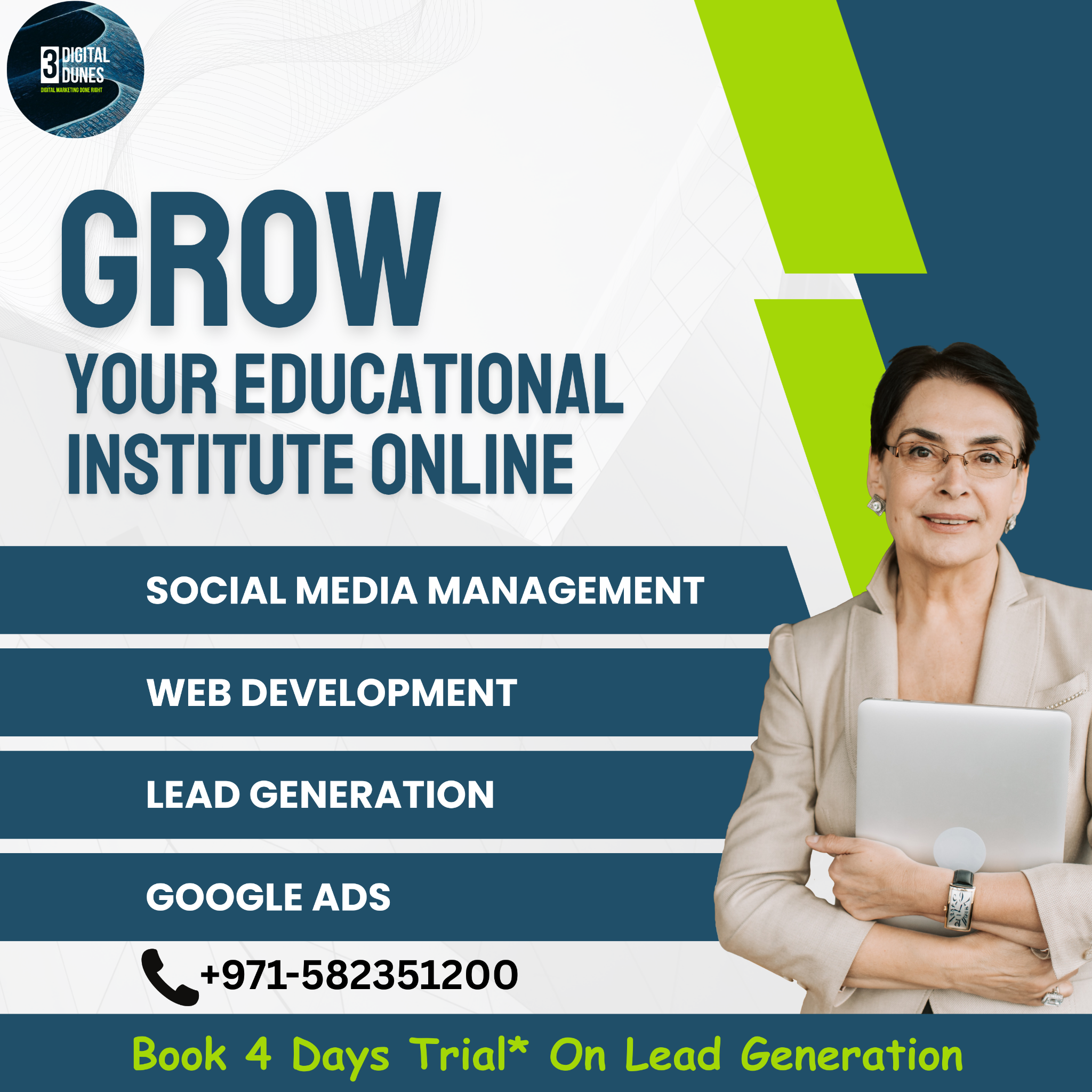 3 Digital dunes Facebook ad: Start with 4-Days Lead Generation Trial*