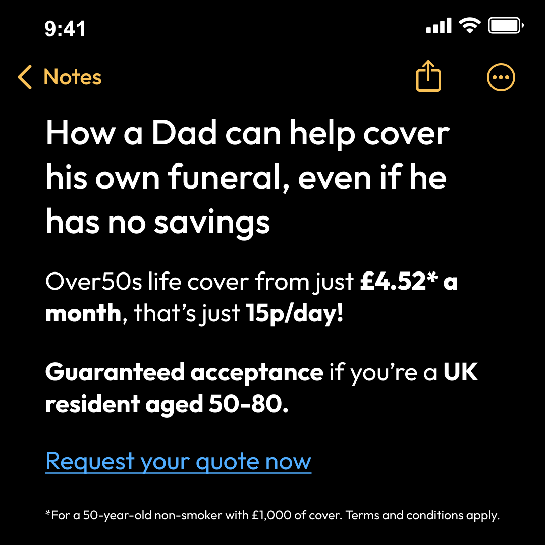 British Seniors Facebook ad