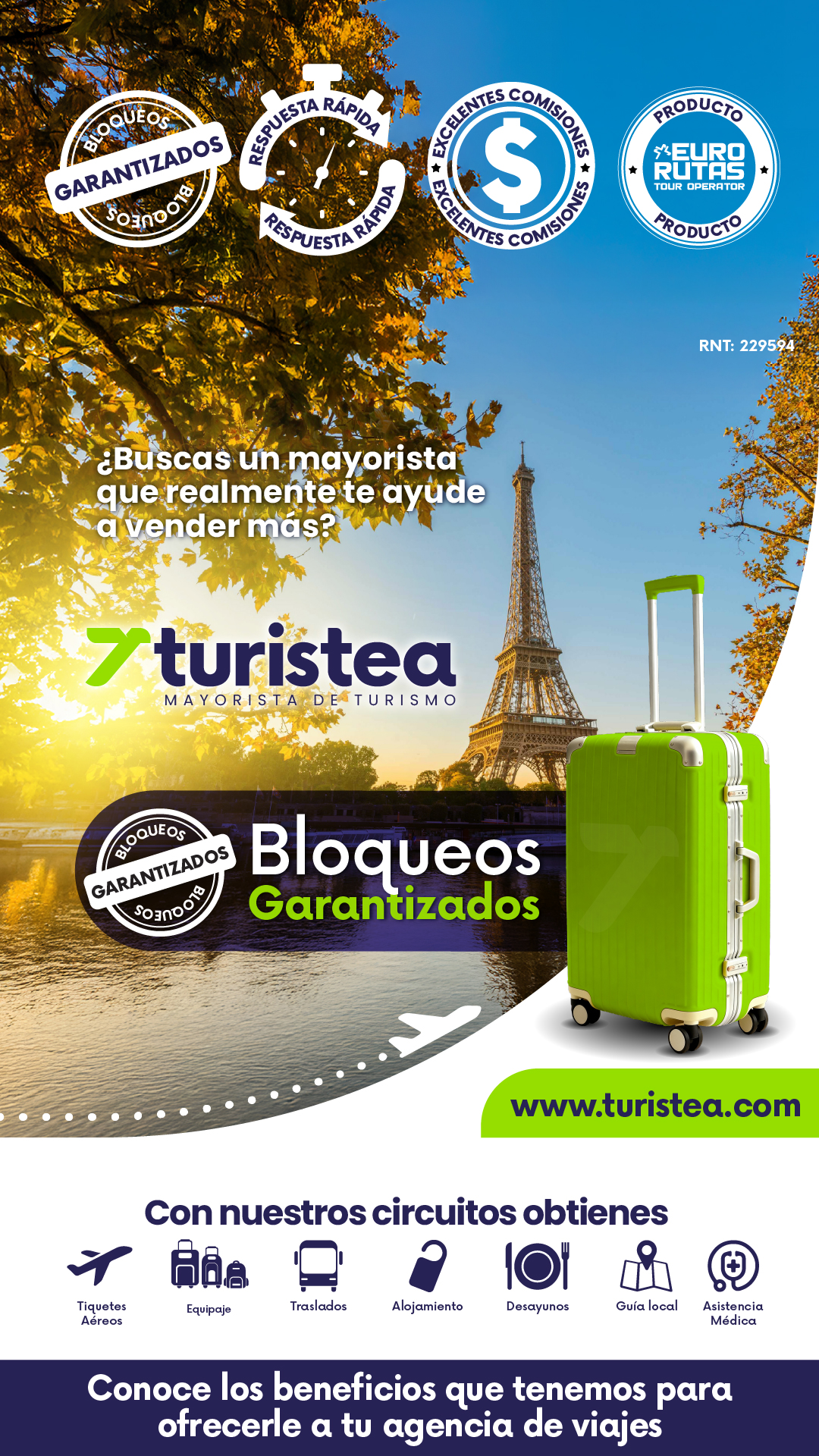 Turistea Mayorista de Turismo Facebook ad from Nov 18, 2025