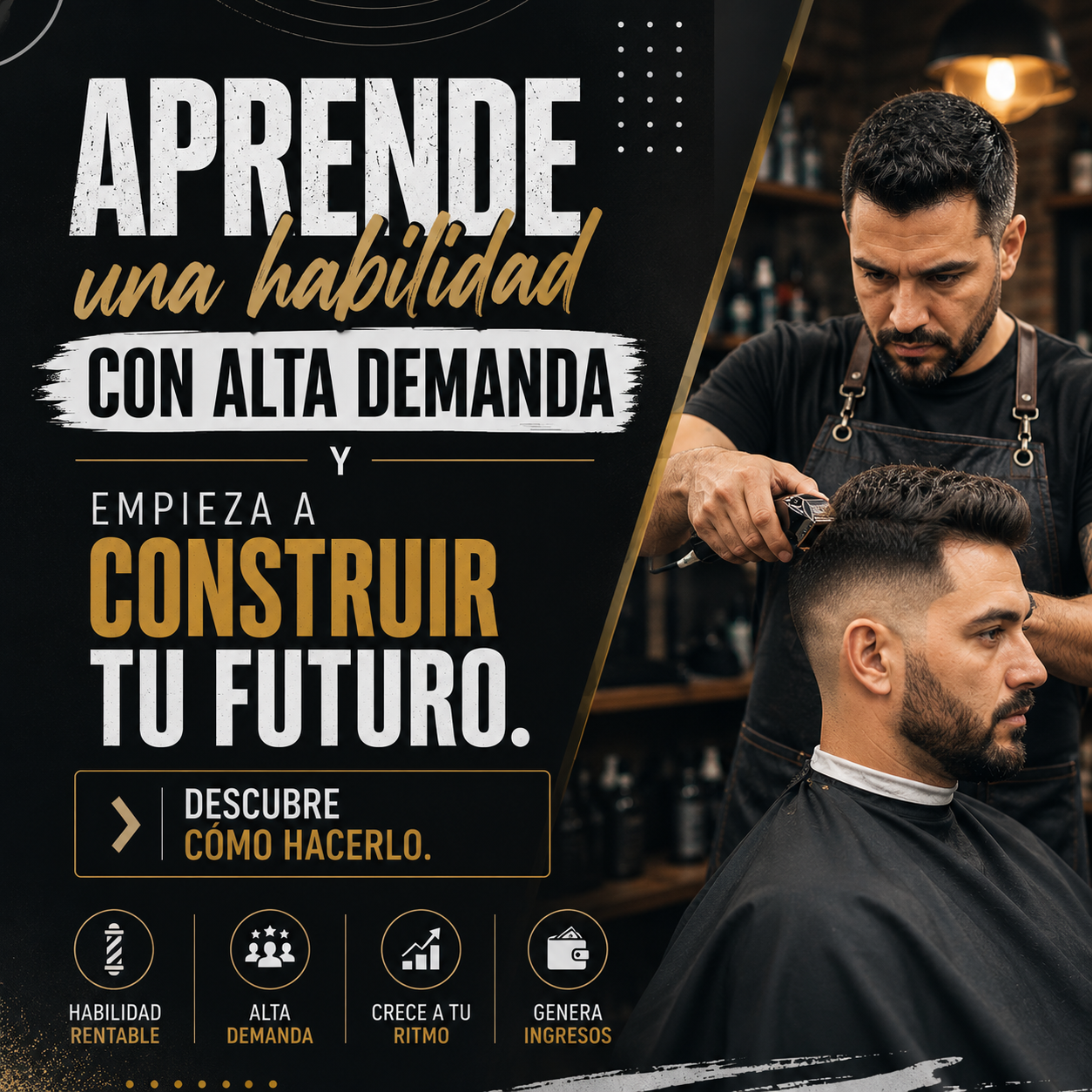 Gestión del Tiempo y Productividad Facebook ad: Genera ingresos con la barbería