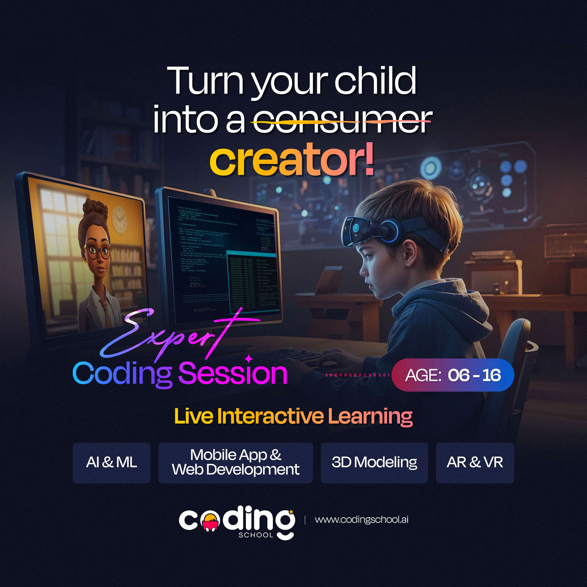 Coding School Facebook ad