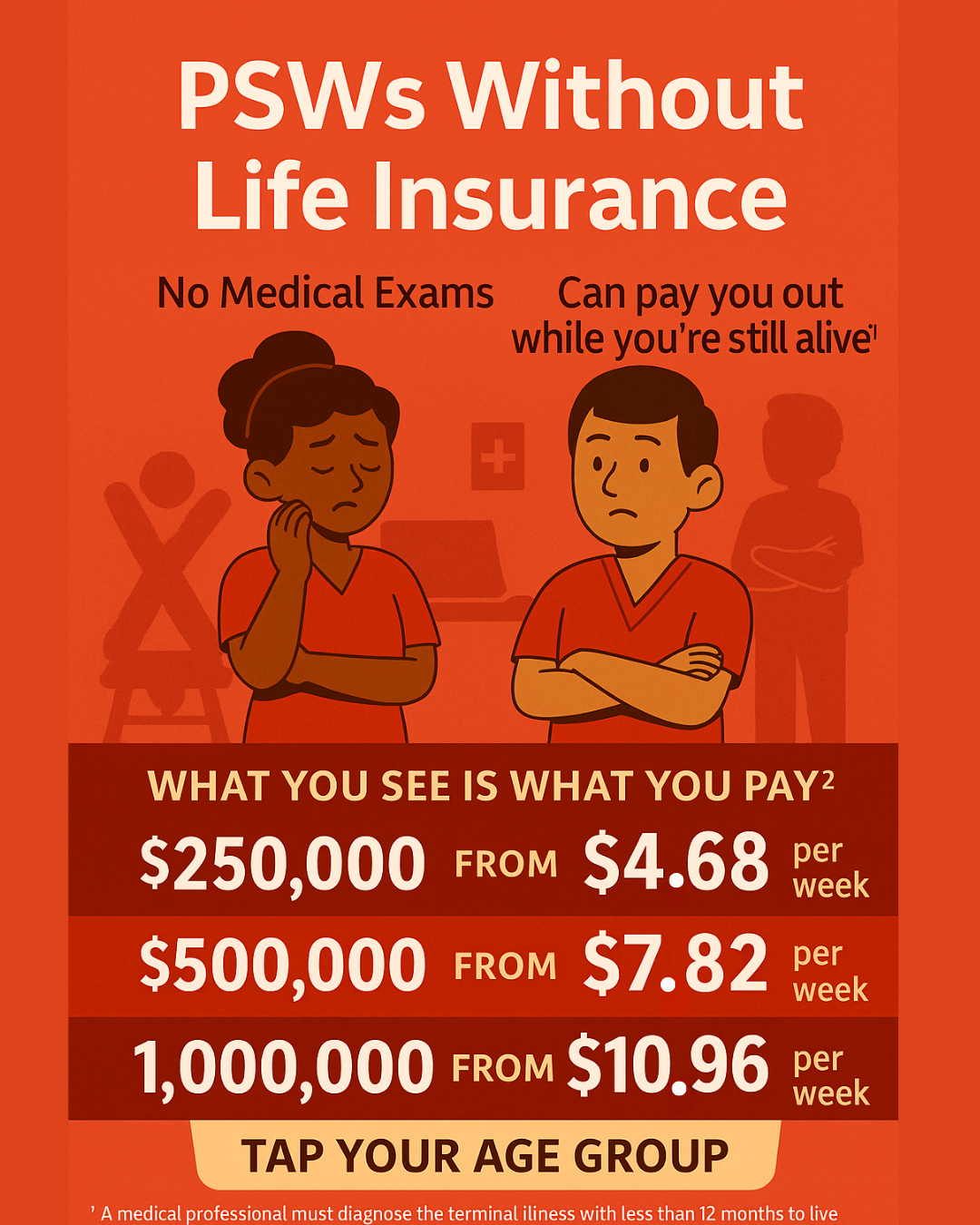 Canadian Life Insurance Facebook ad: Affordable Life Insurance for PSWs