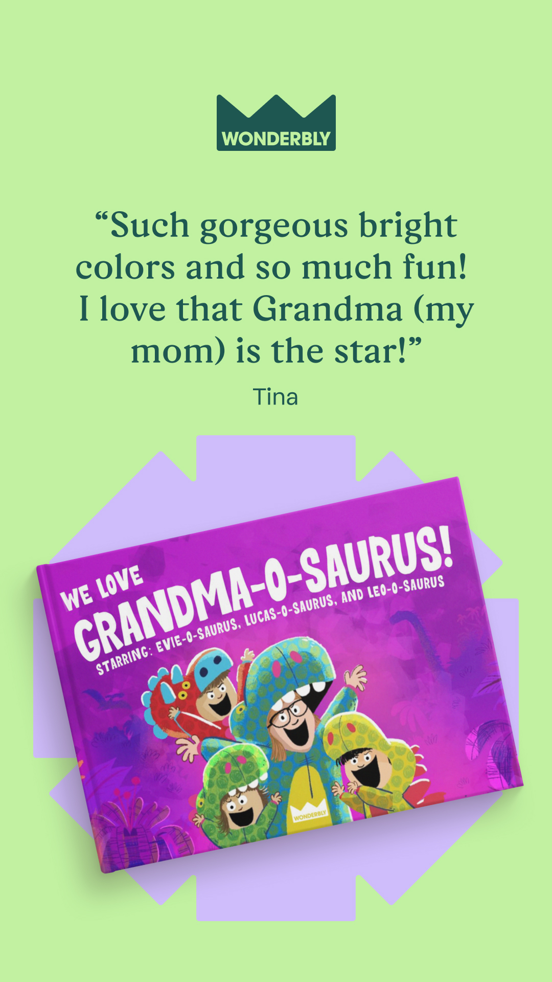 Wonderbly Facebook ad: For uproarious grandmas everywhere