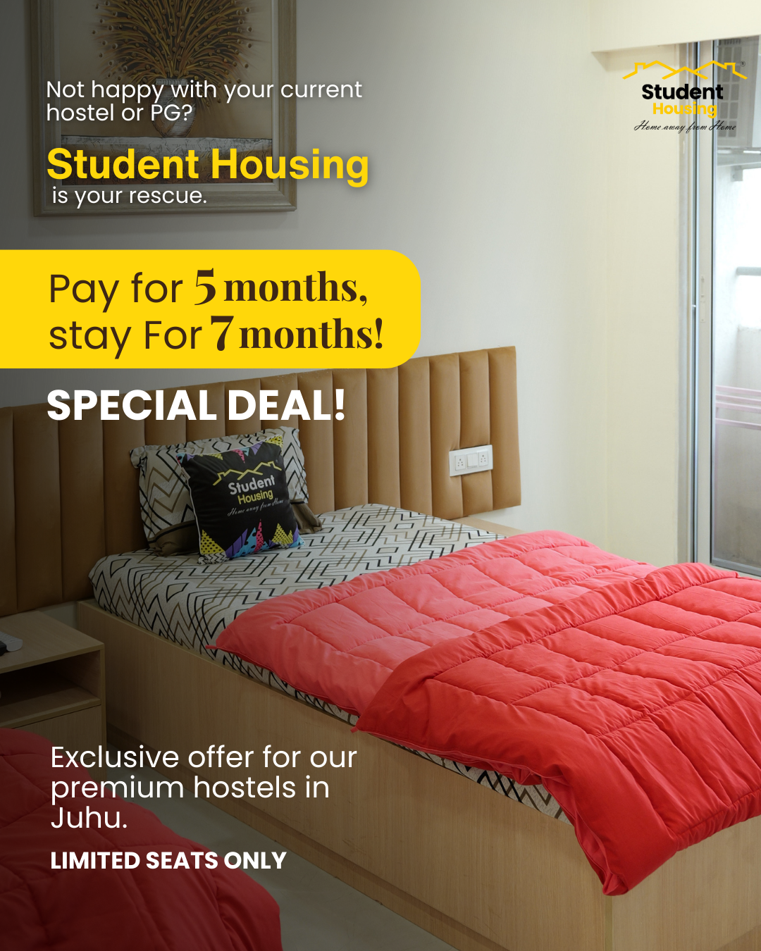 Student Housing, Mumbai Facebook ad: STUDENT ALERT! Don’t miss out on these LIMITED-TIME…