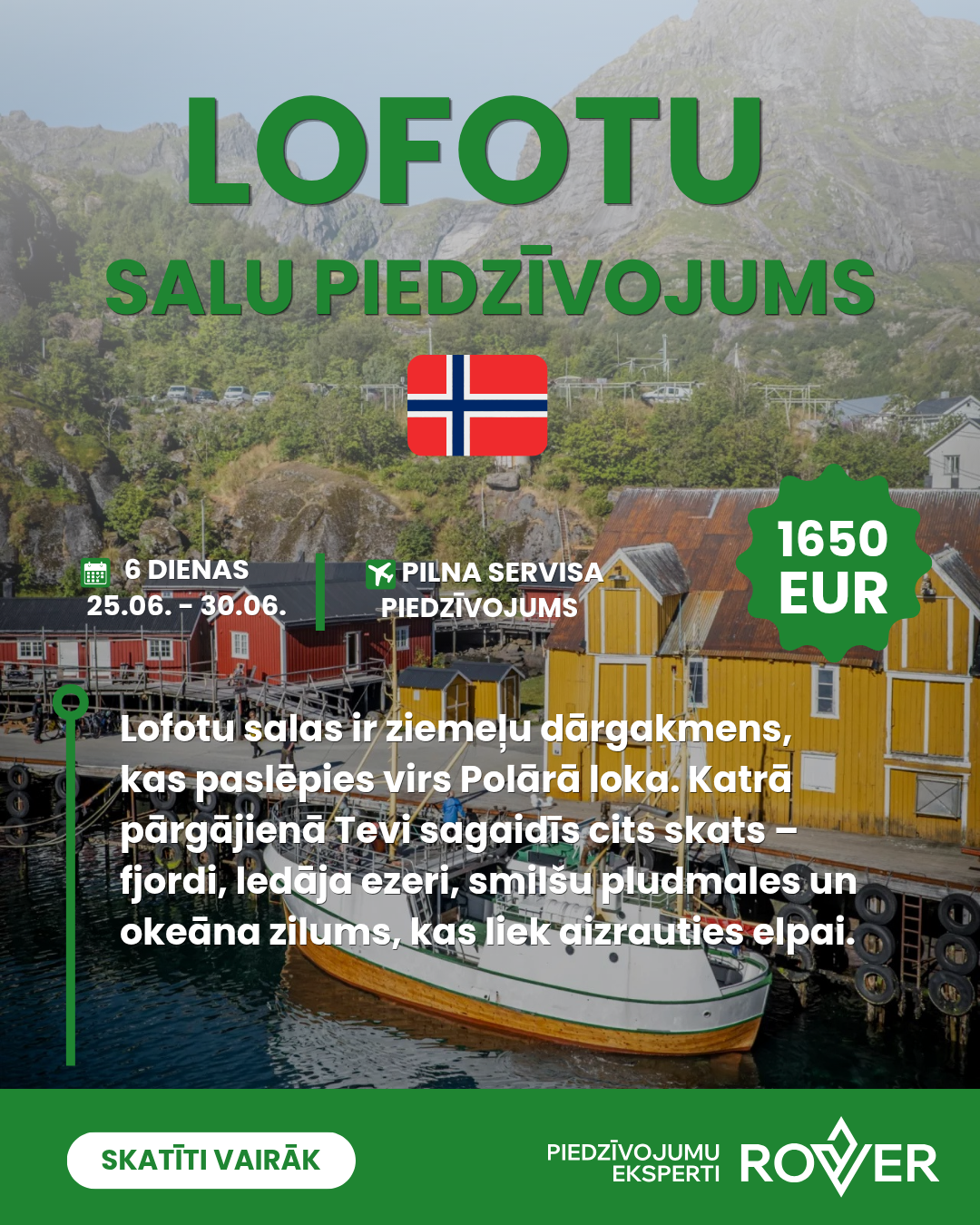 ROVER Facebook ad: Tavs atvaļinājums jau gaida!