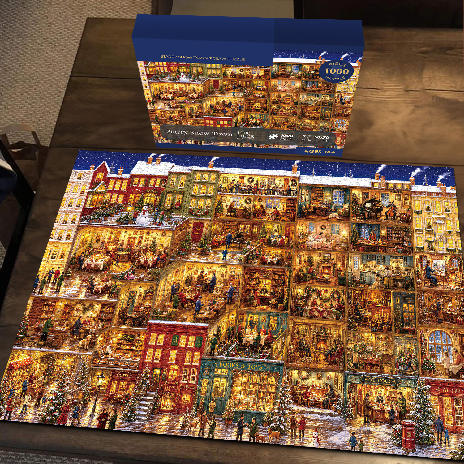 Fun-Puzzle Facebook ad: Starry Snow Town Jigsaw Puzzle 1000 Pieces