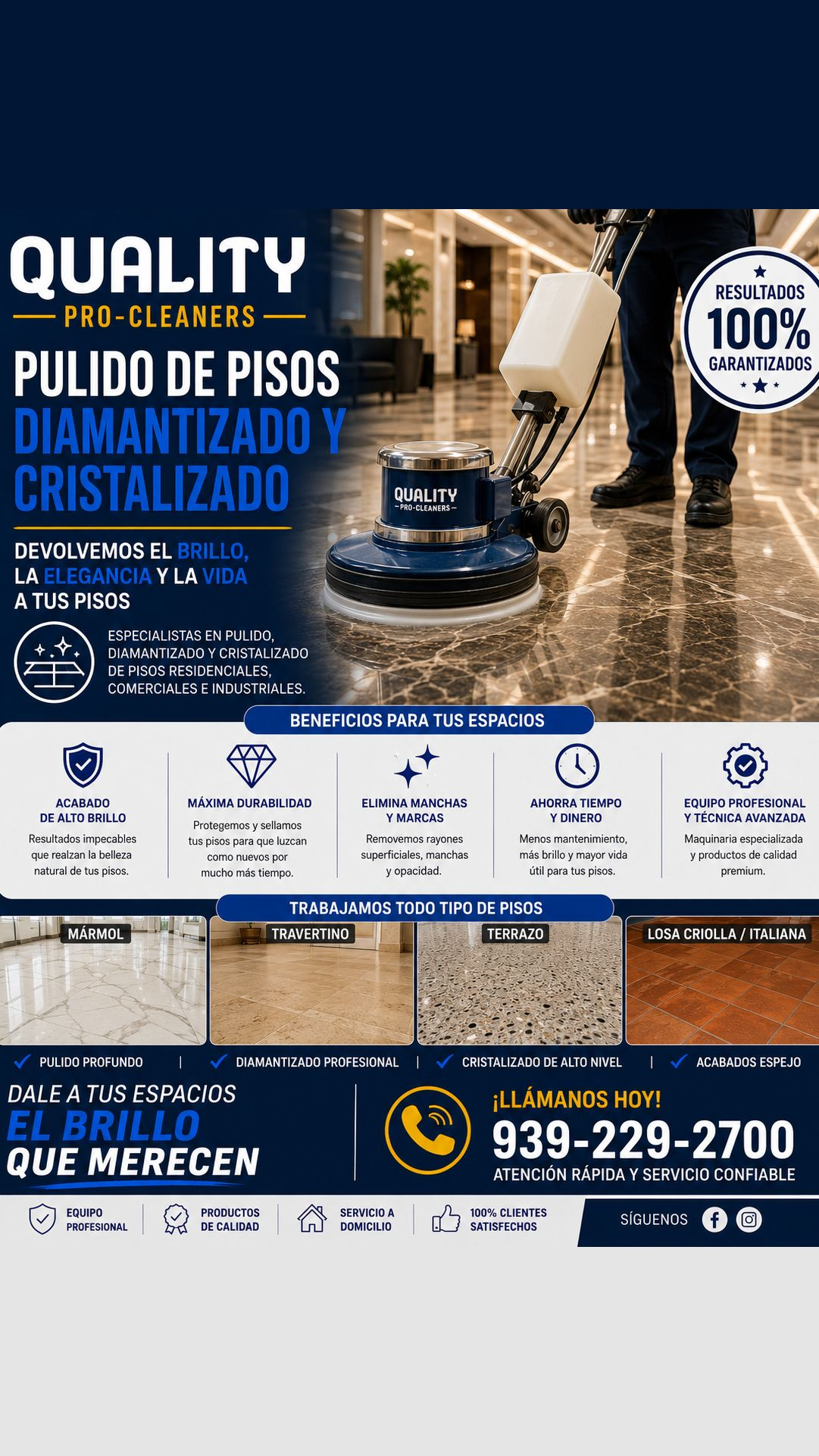 Quality Pro Cleaners PR Facebook ad: ¡Cotiza Ahora!